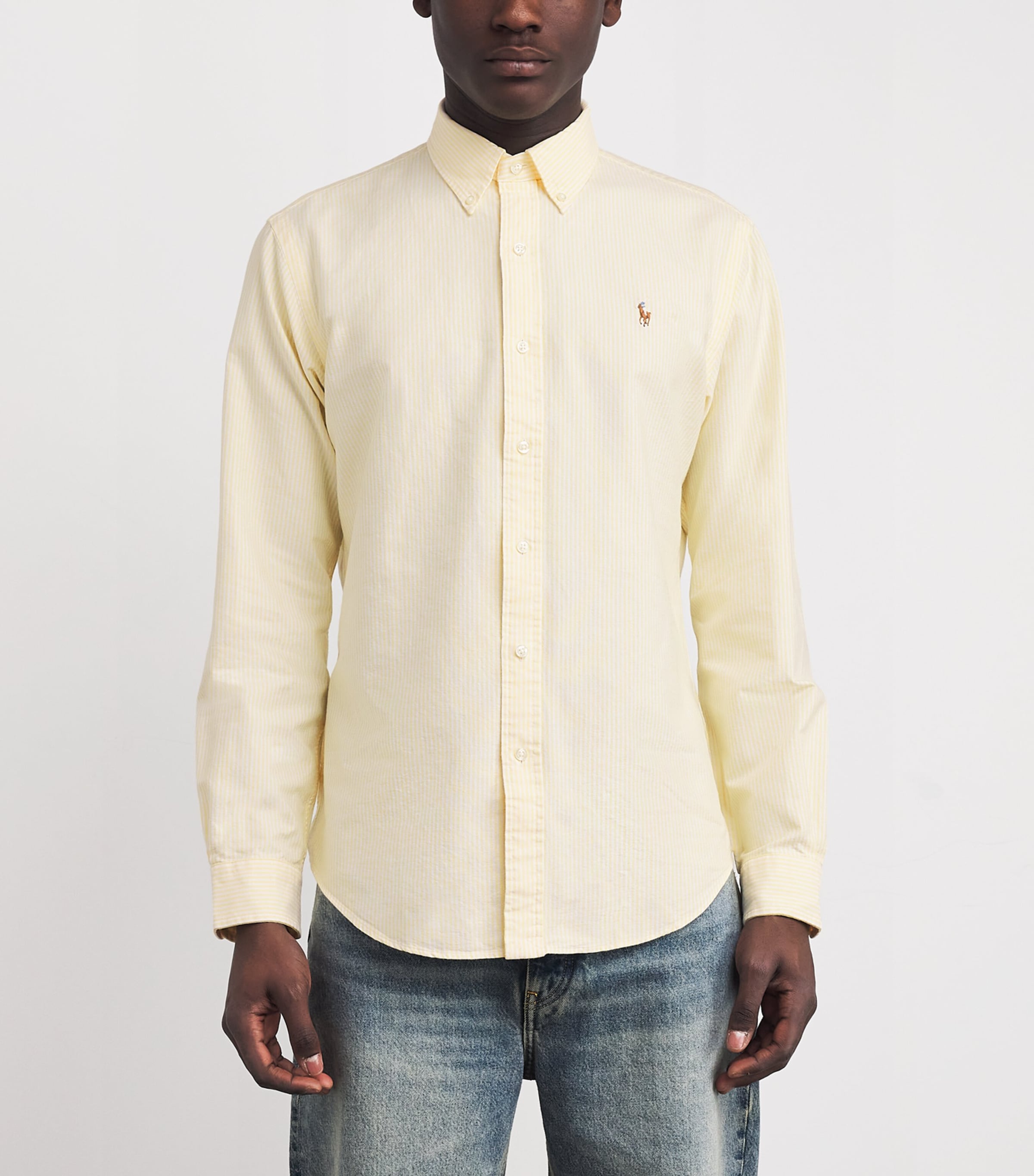 Custom Fit Stripe Oxford Shirt 6636D YLLW OXFRD/WHT Image 3