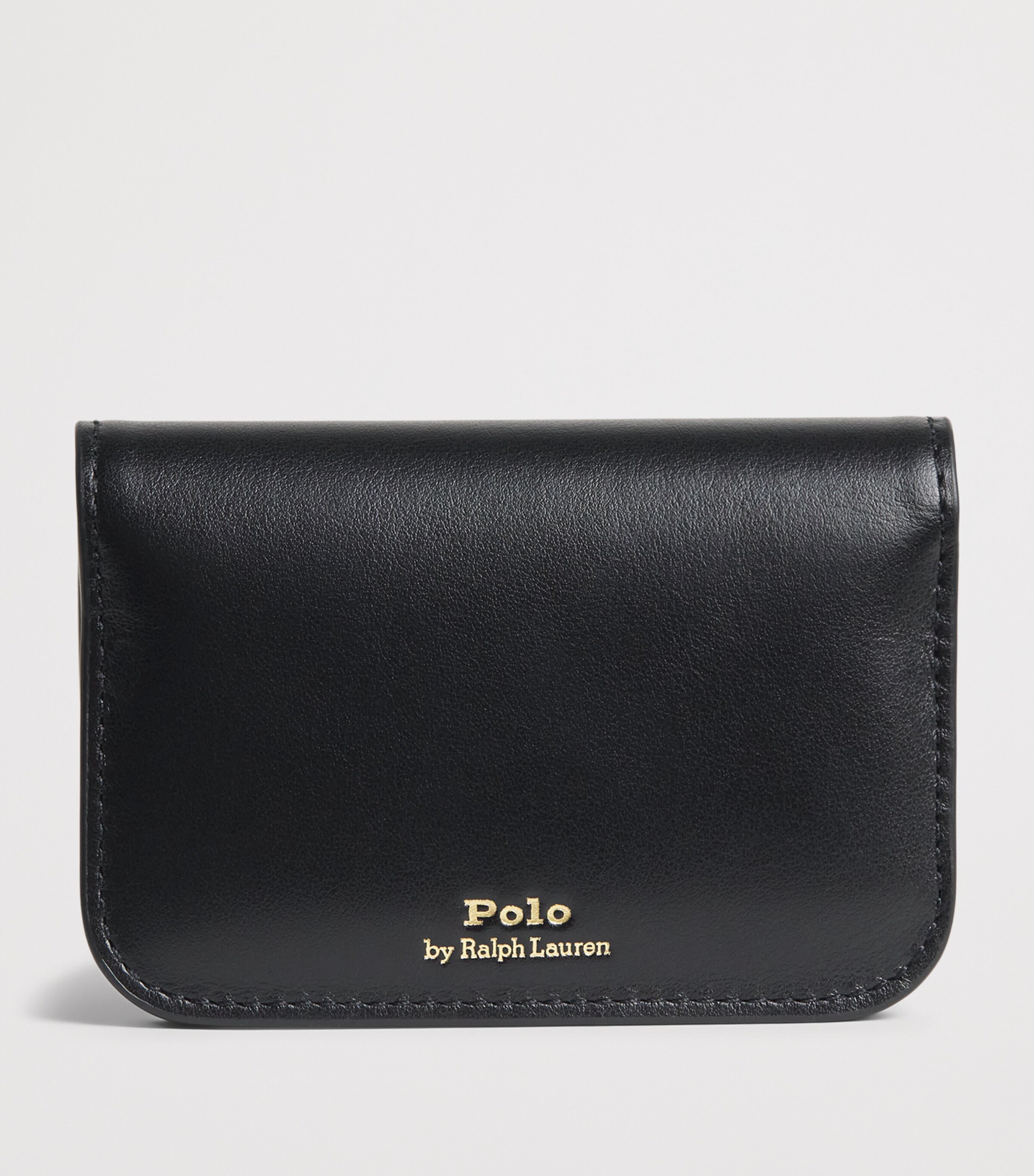 Polo Ralph Lauren Leather Flap ID Card Holder Black Image 2