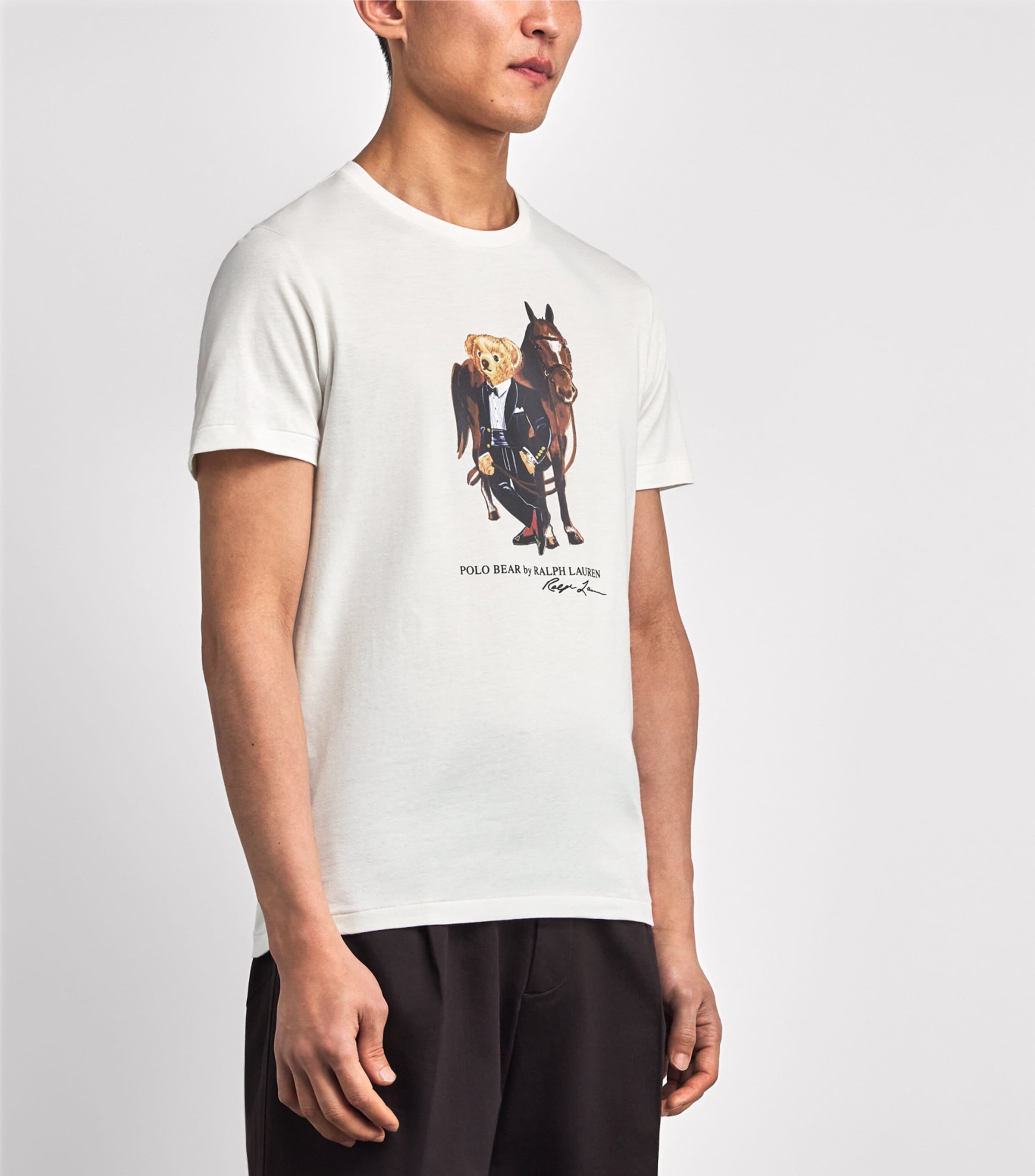 Polo Ralph Lauren Mens Cotton Polo Bear T-Shirt White Image 3