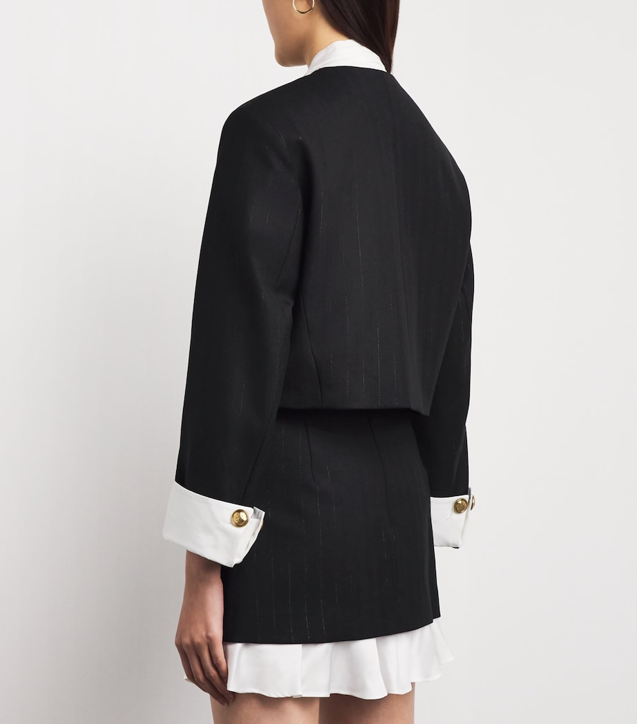Sandro Paris Womens Cropped Tailored Jacket Black Image 5