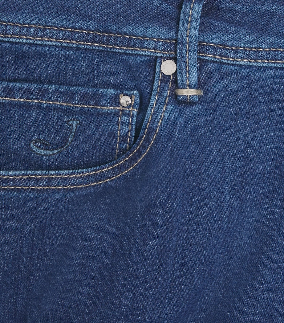 Ostrich Leather-Patch Bard Slim Jeans 200D Image 5