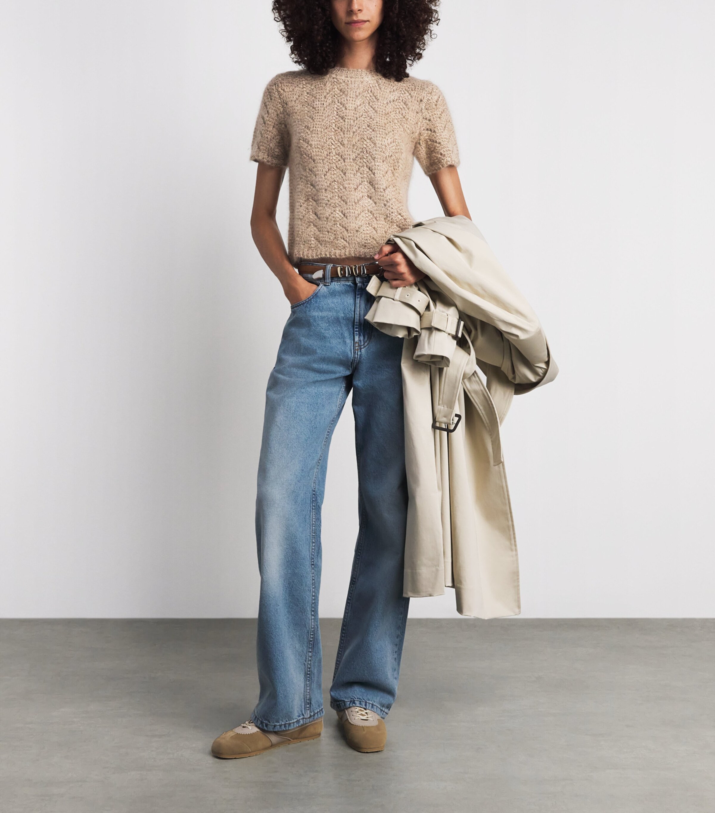 FRAME Womens The Lurex Sweater Oatmeal Image 2