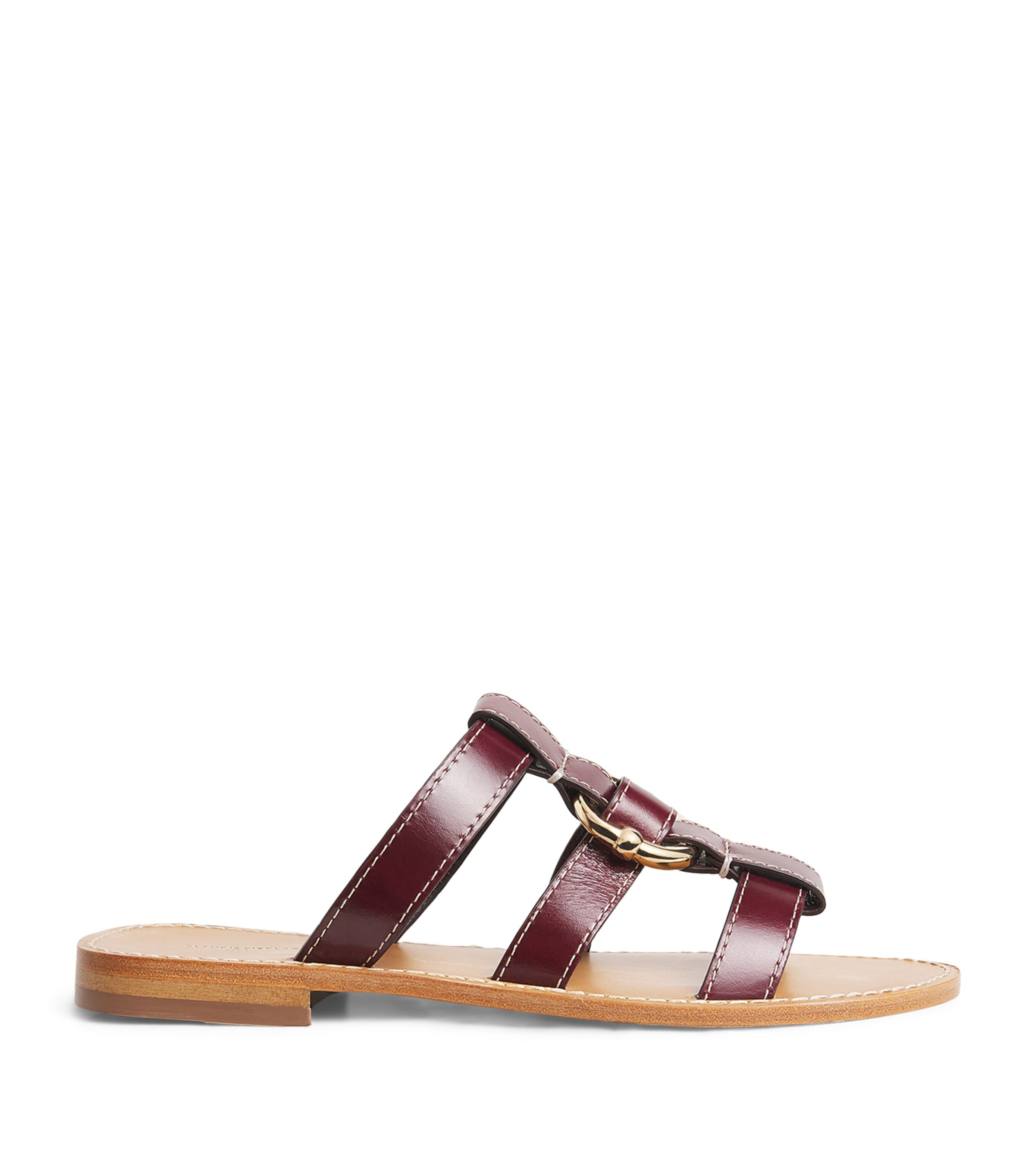 Shop Claudie Pierlot Leather Sandals In Red