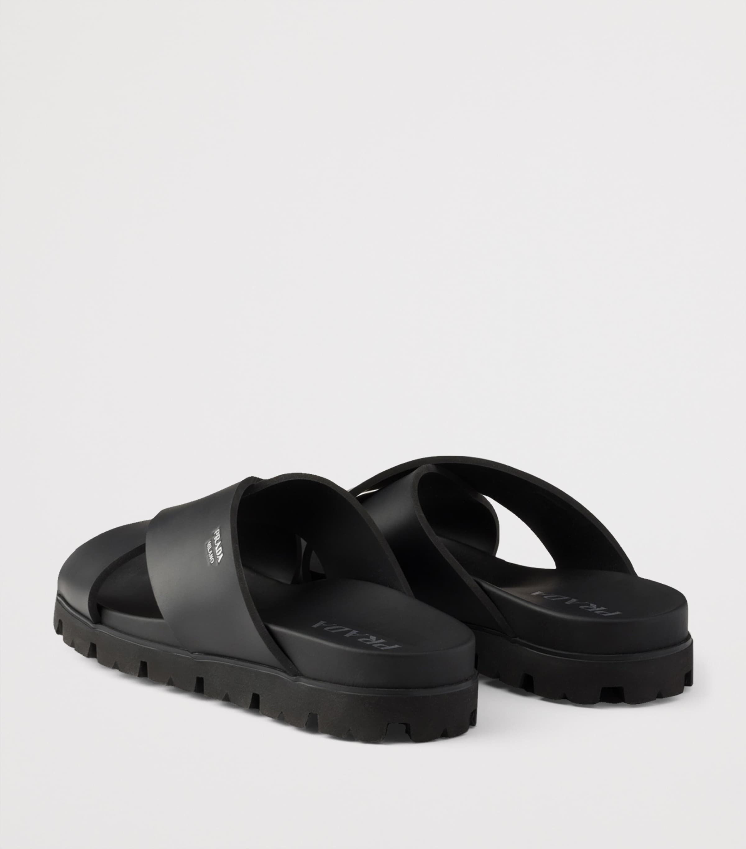 Prada Crisscross Slides Black Image 4