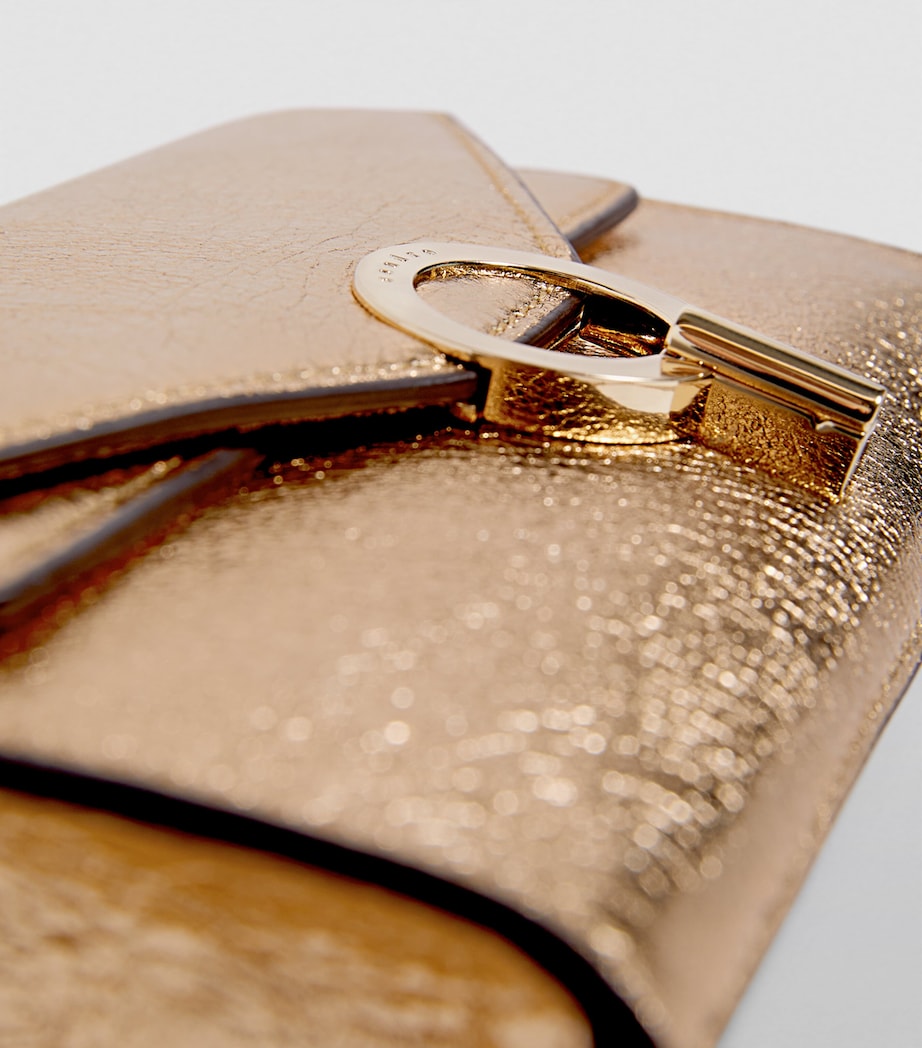 Leather Yza Shoulder Bag GOLD Image 8