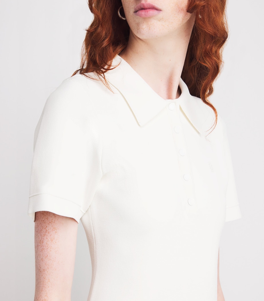 Knitted Polo Mini Dress ECRU Image 4