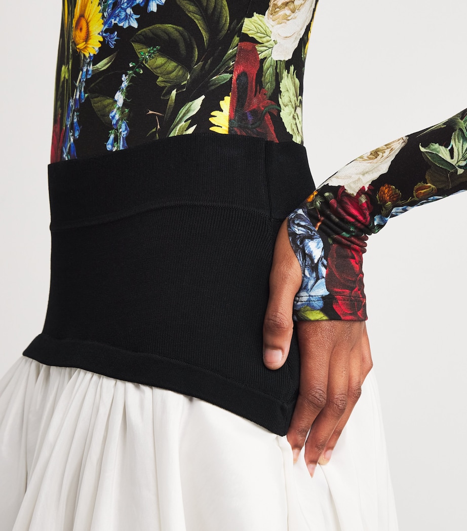 Floral Olea Bodysuit SOCIAL HR BLCK H076 Image 6