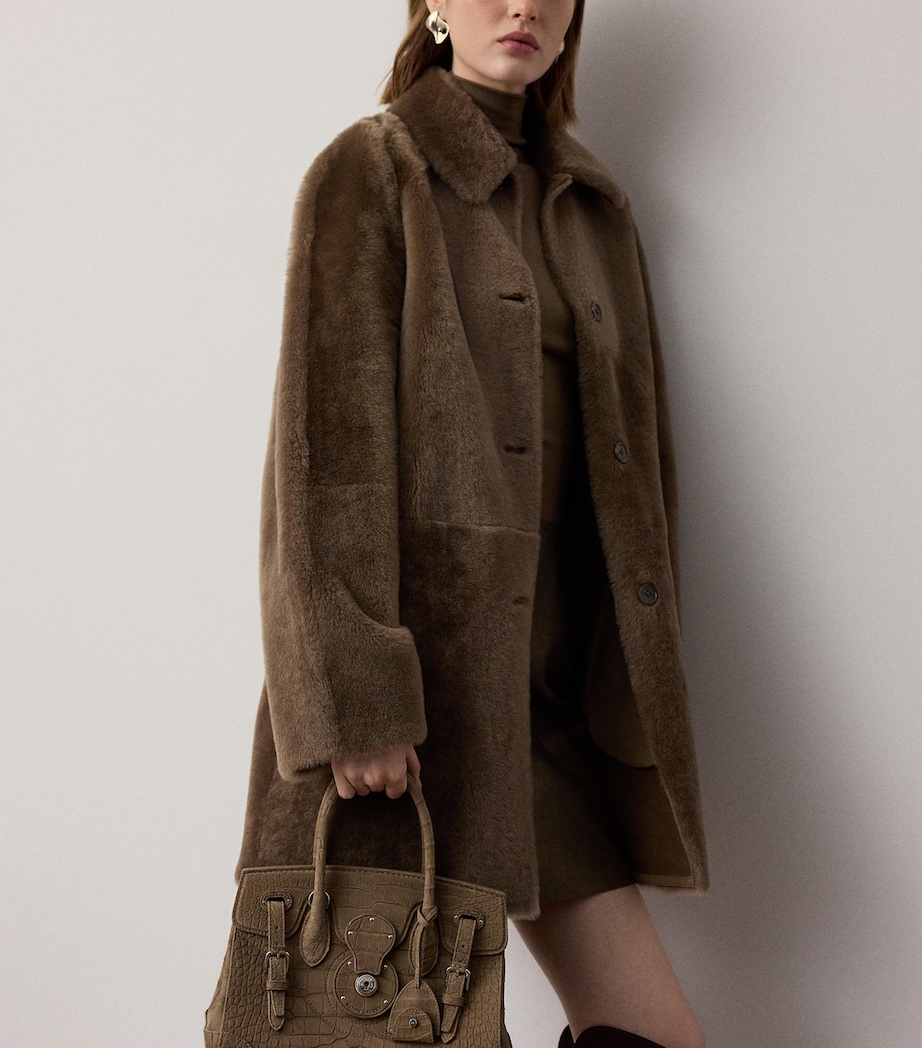 Ralph Lauren Collection Womens Lamb Shearling Janise Coat Portobello Image 6
