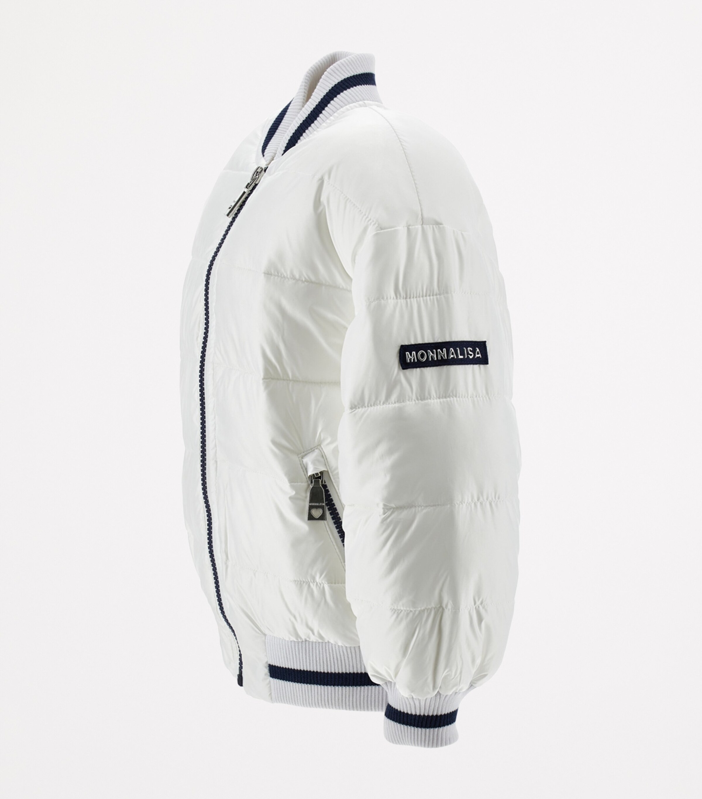 Padded Bomber Jacket (4-14 Years) BIANCO + BLU Image 3