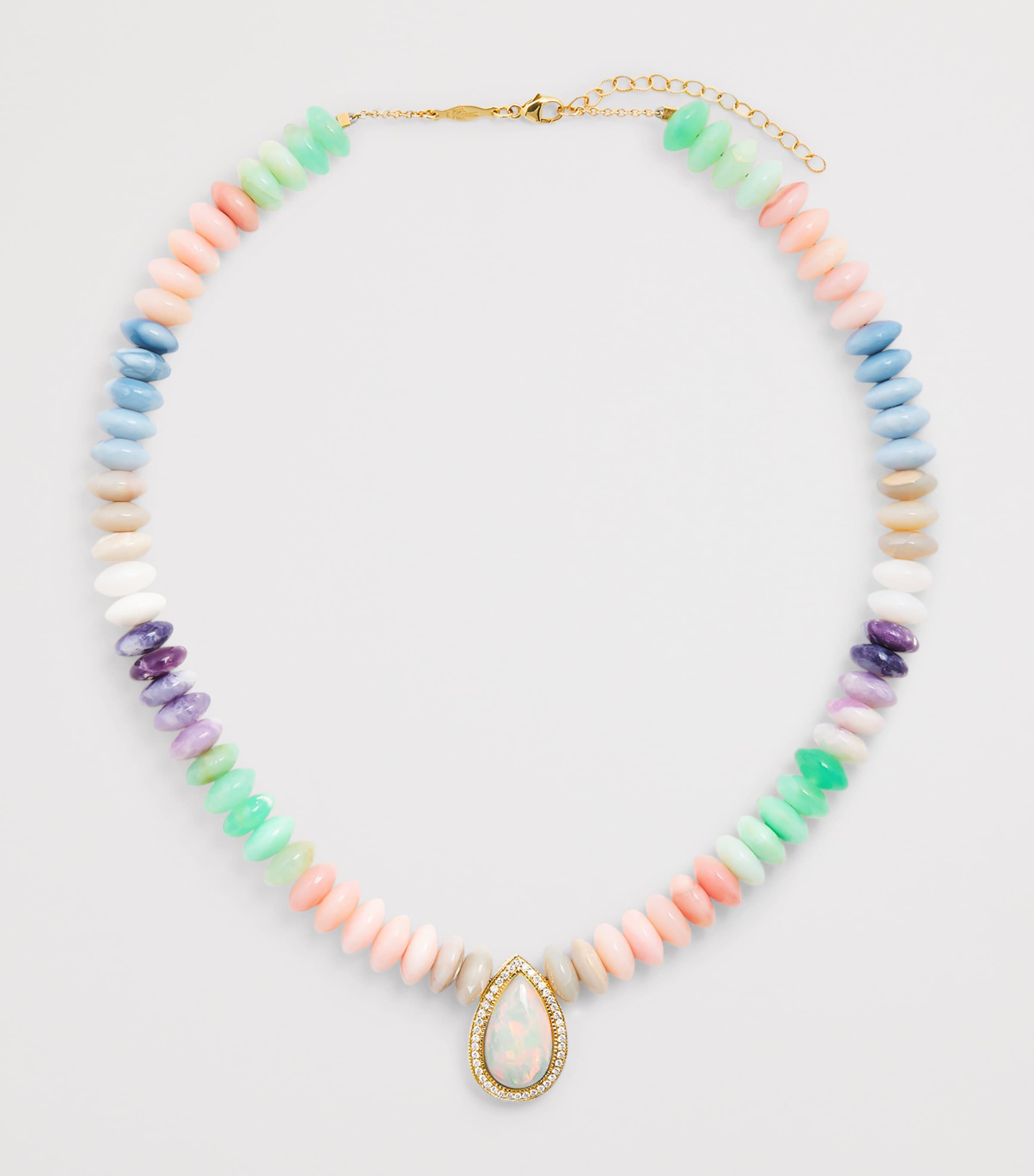 Yellow Gold, Diamond and Opal Beaded Necklace YELLOW GOLD Image 3