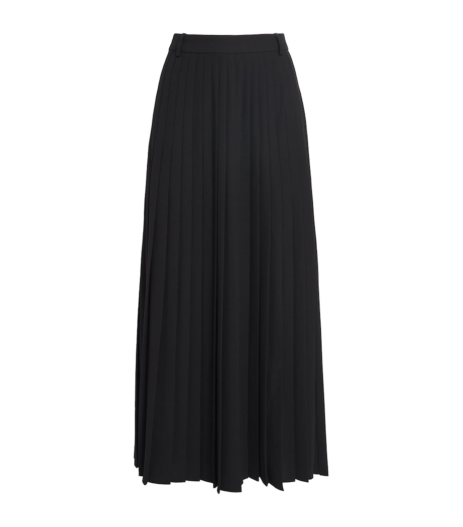 ME+EM Womens Crepe Slit Pleated Maxi Skirt Black Image 1