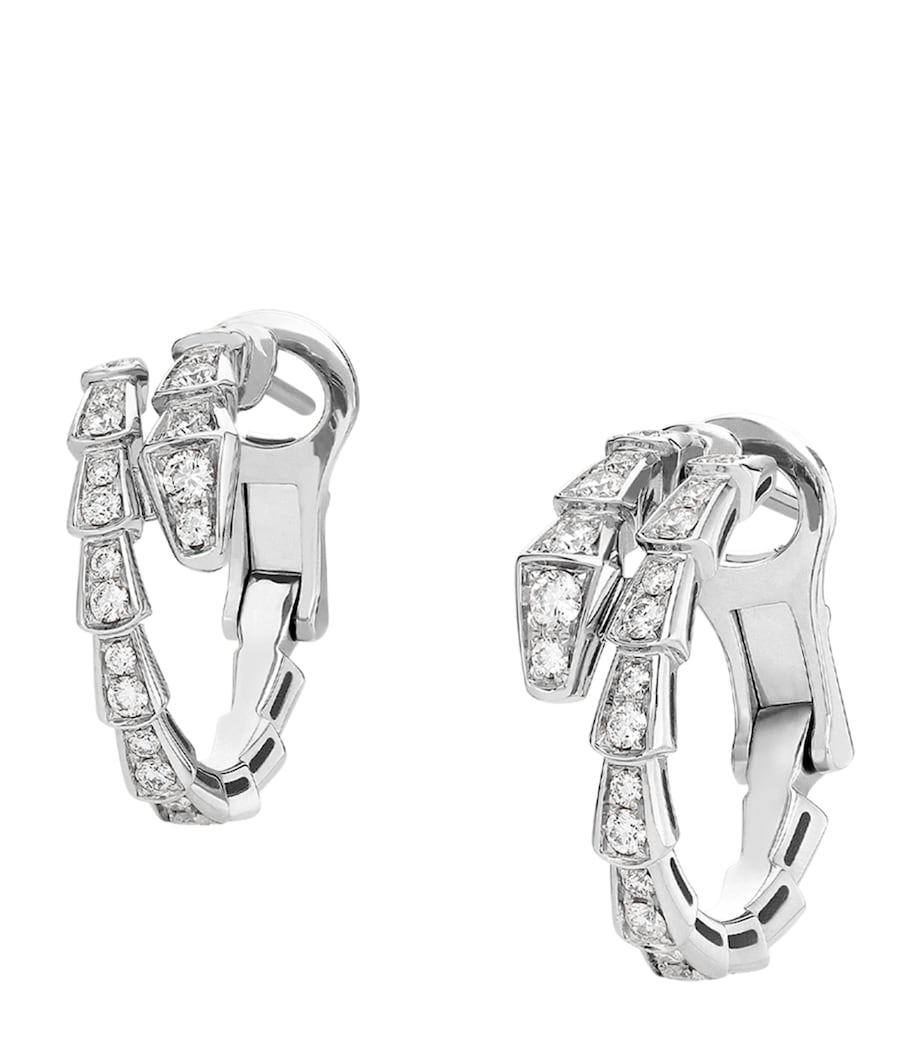White Gold and Diamond Serpenti Viper Hoop Earrings WHITE GOLD Image 2