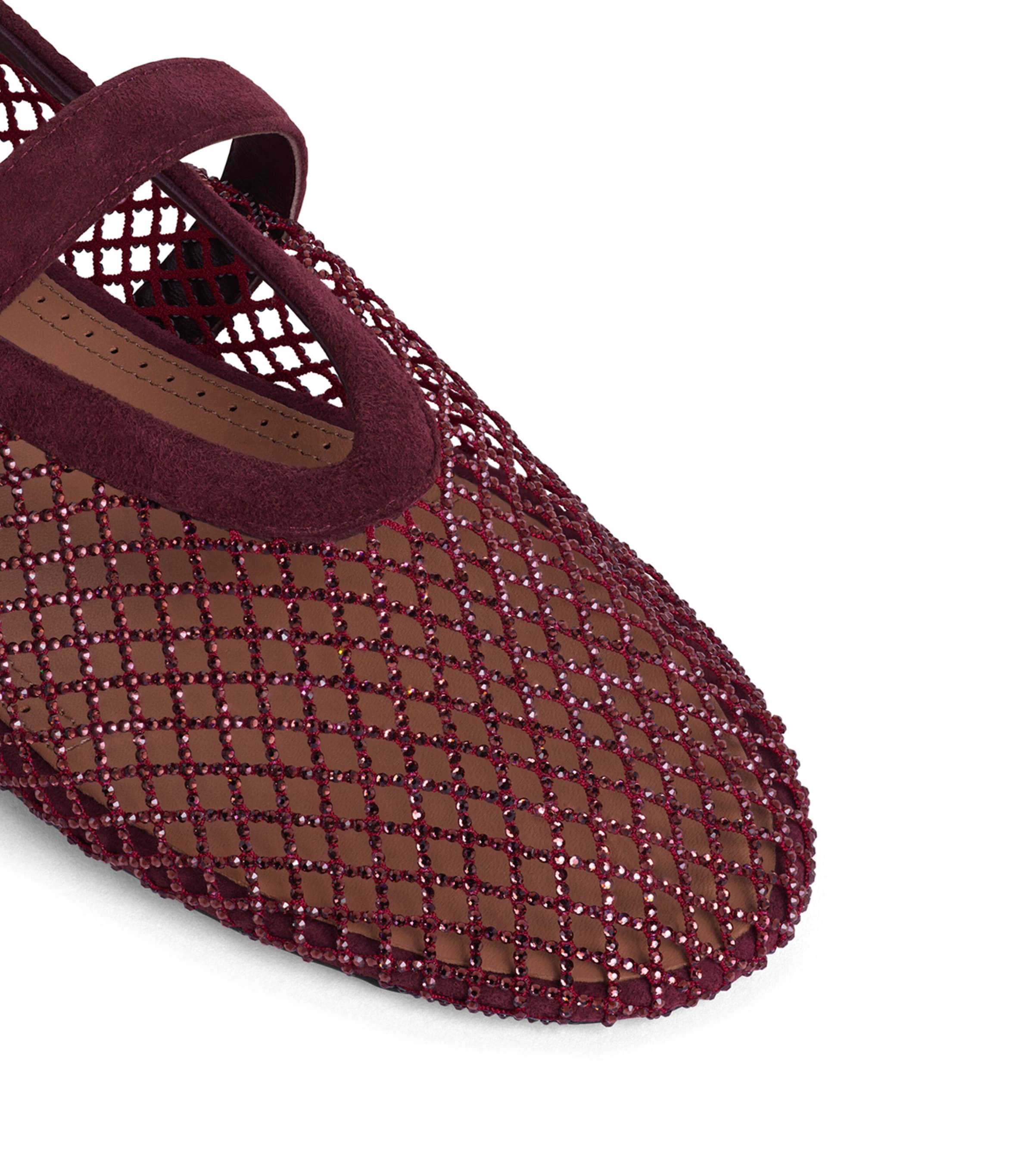 Alaïa Beaded Mesh Ballet Flats Rouge Grenat Image 6