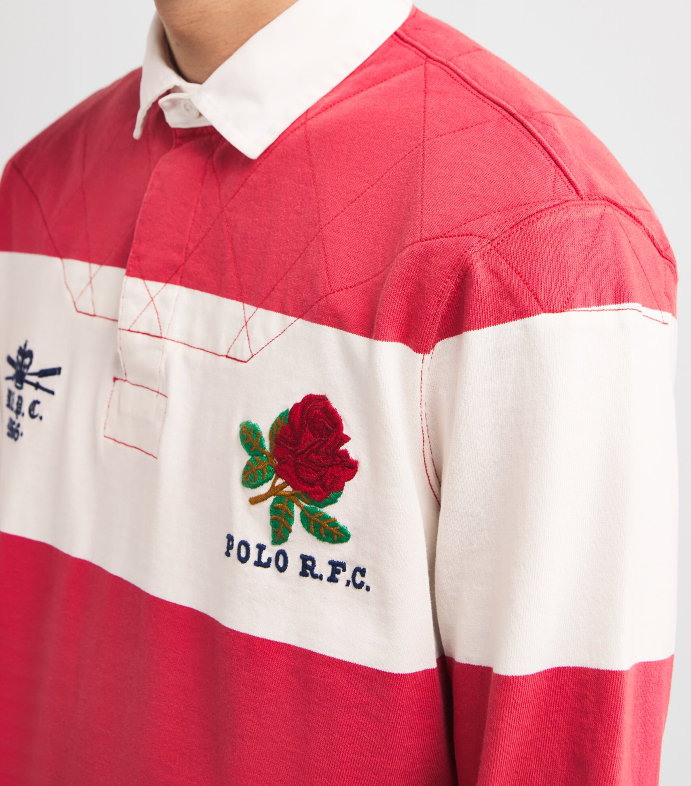 Polo Ralph Lauren Mens Cotton Stripe Rugby Shirt Red Image 6