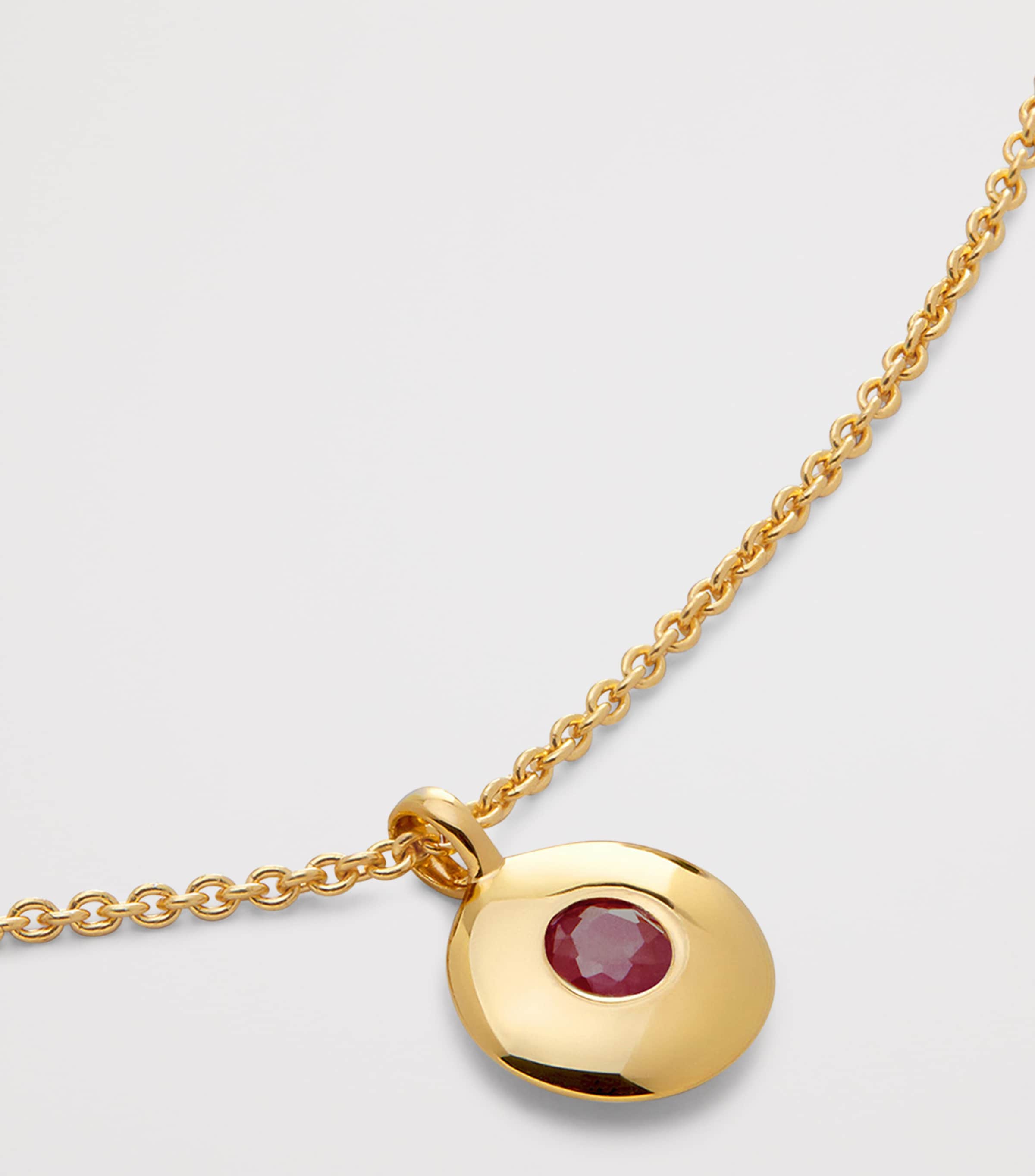Monica Vinader Gold Vermeil and Ruby July Birthstone Necklace Gold Vermeil Image 3