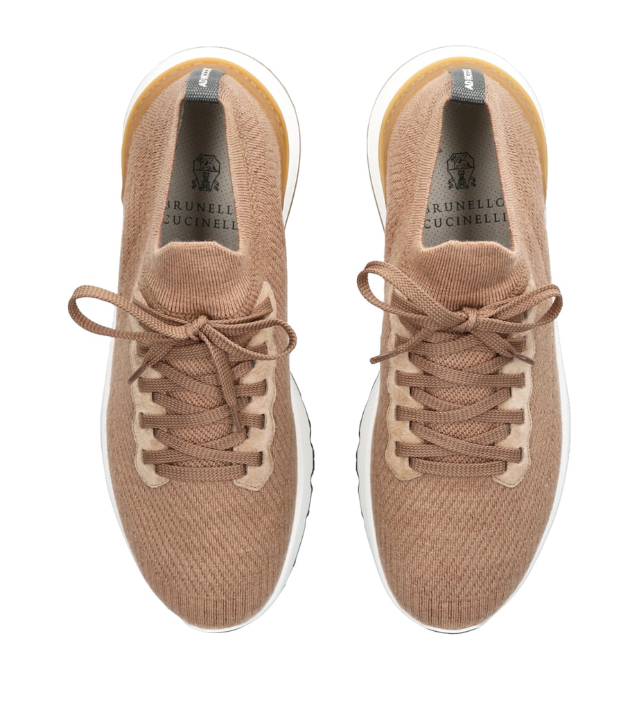 Brunello Cucinelli Knitted Sneakers Camel Image 4