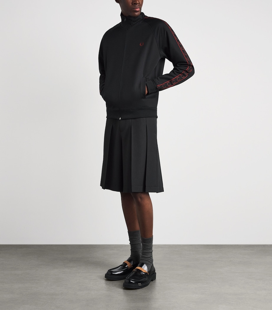 Fred Perry Mens Contrast Tape Track Jacket Black Image 2