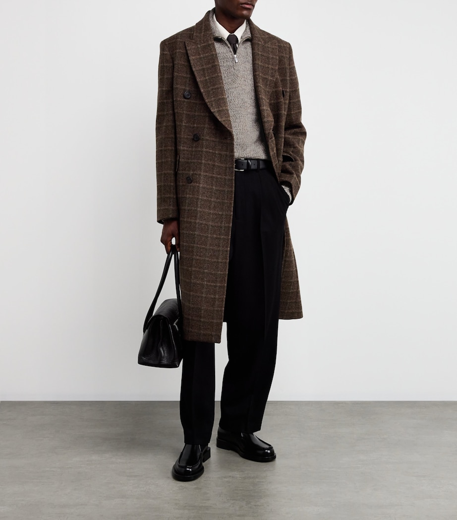 Wool Speckled-Knit Quarter-Zip Sweater 238 TORTORA Image 2