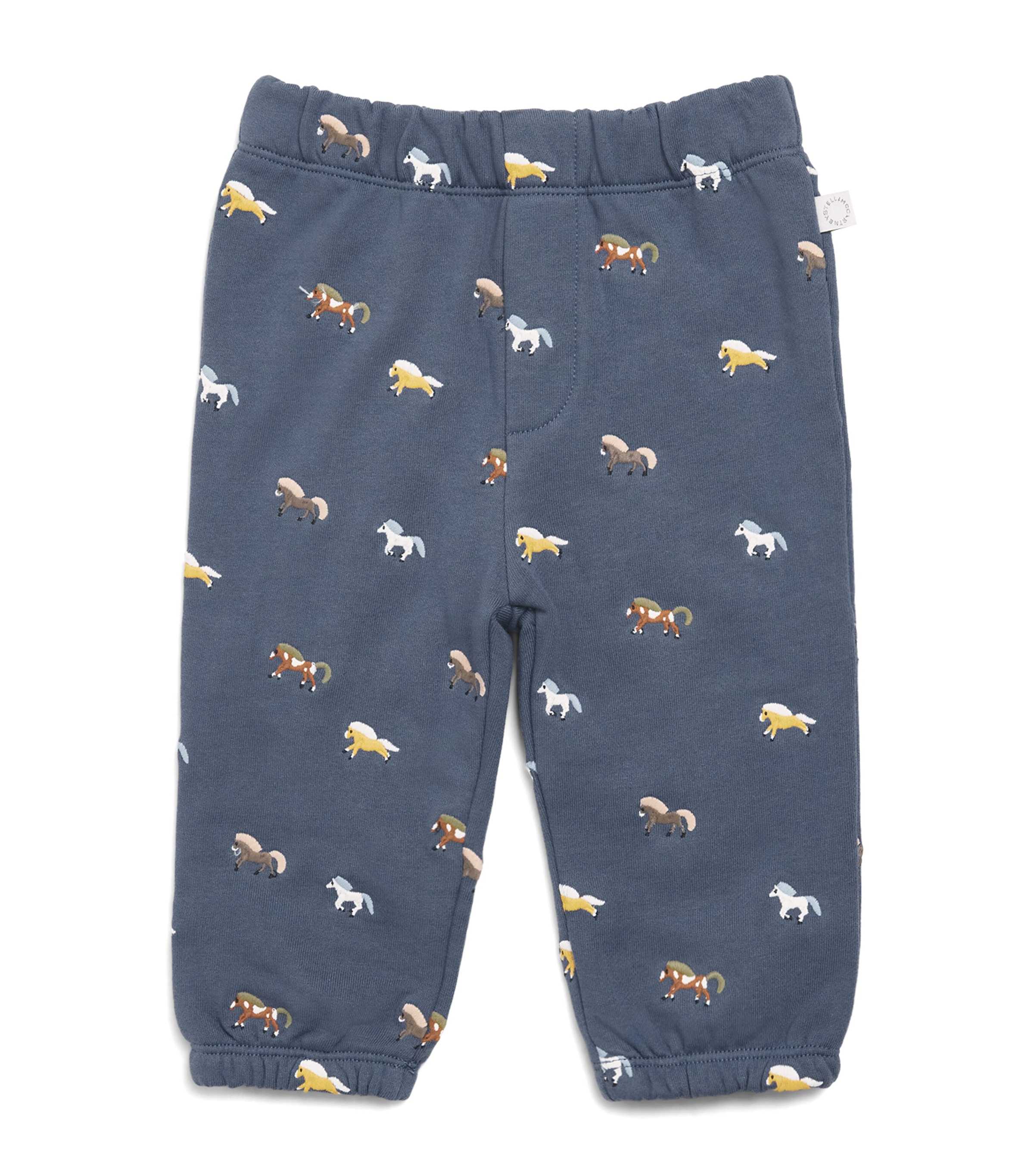 Stella McCartney Kids Cotton Horse Sweatpants (3-36 Months) Avio/embroidery Image 1
