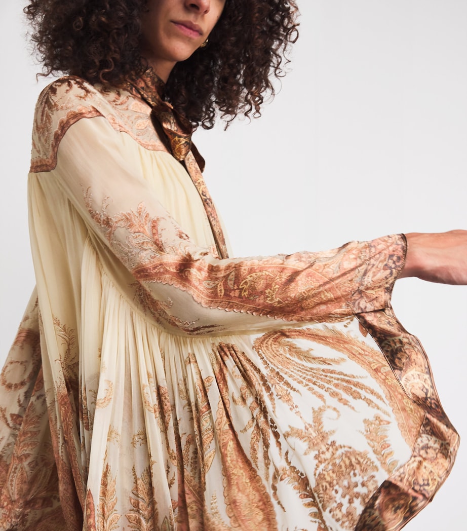 Printed Batwing Hypnotic Mini Dress CREAM PAISLEY Image 6