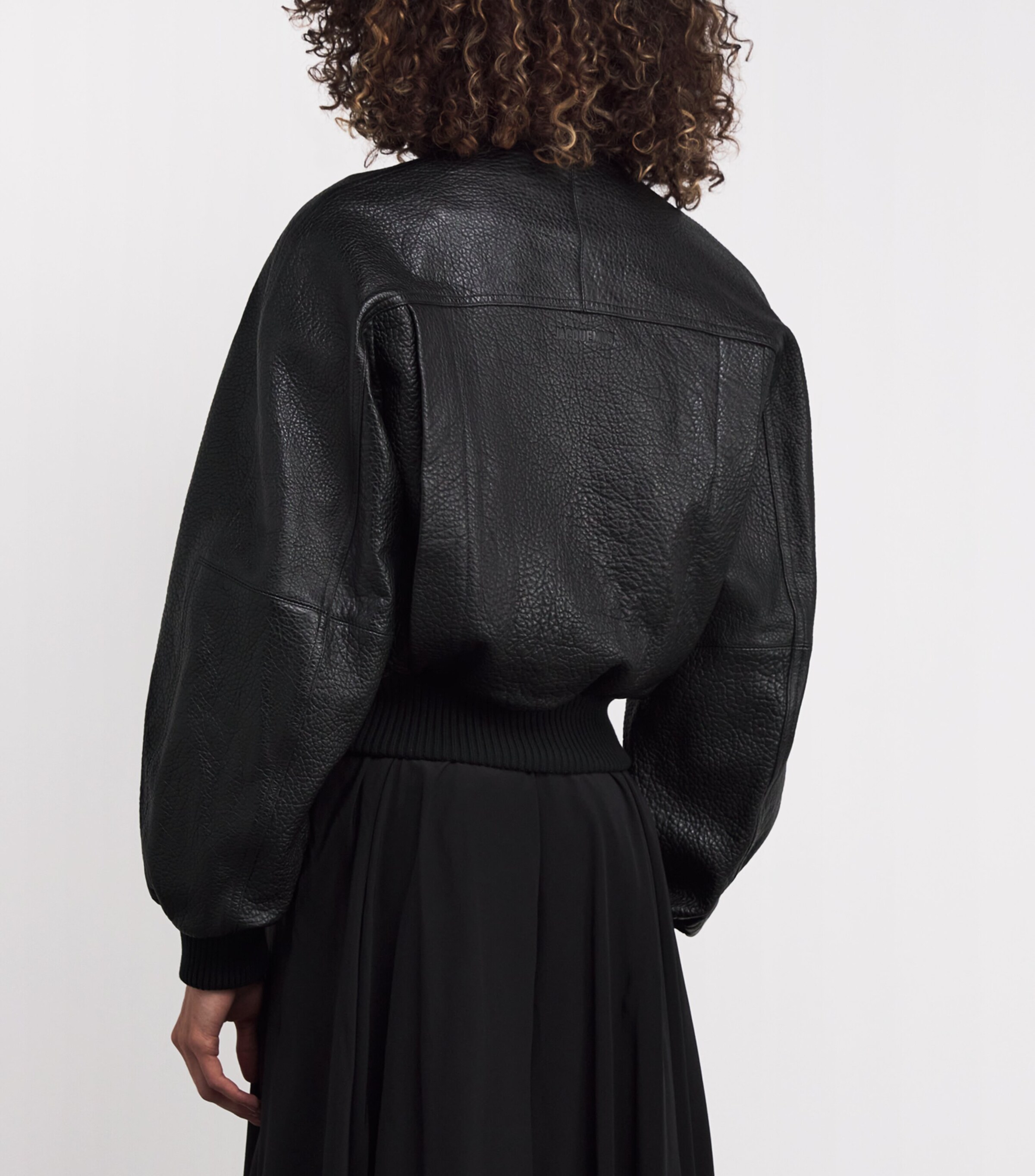 Gained Leather Bomber Jacket 990 BLACK Image 4