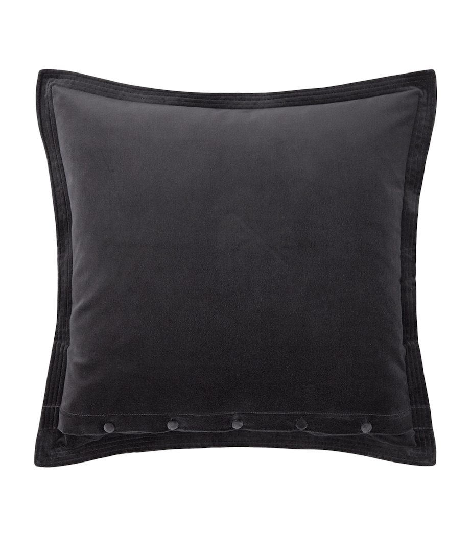 Velvet Monogram-Embroidered Cushion (50cm x 50cm) CHARCOAL Image 2