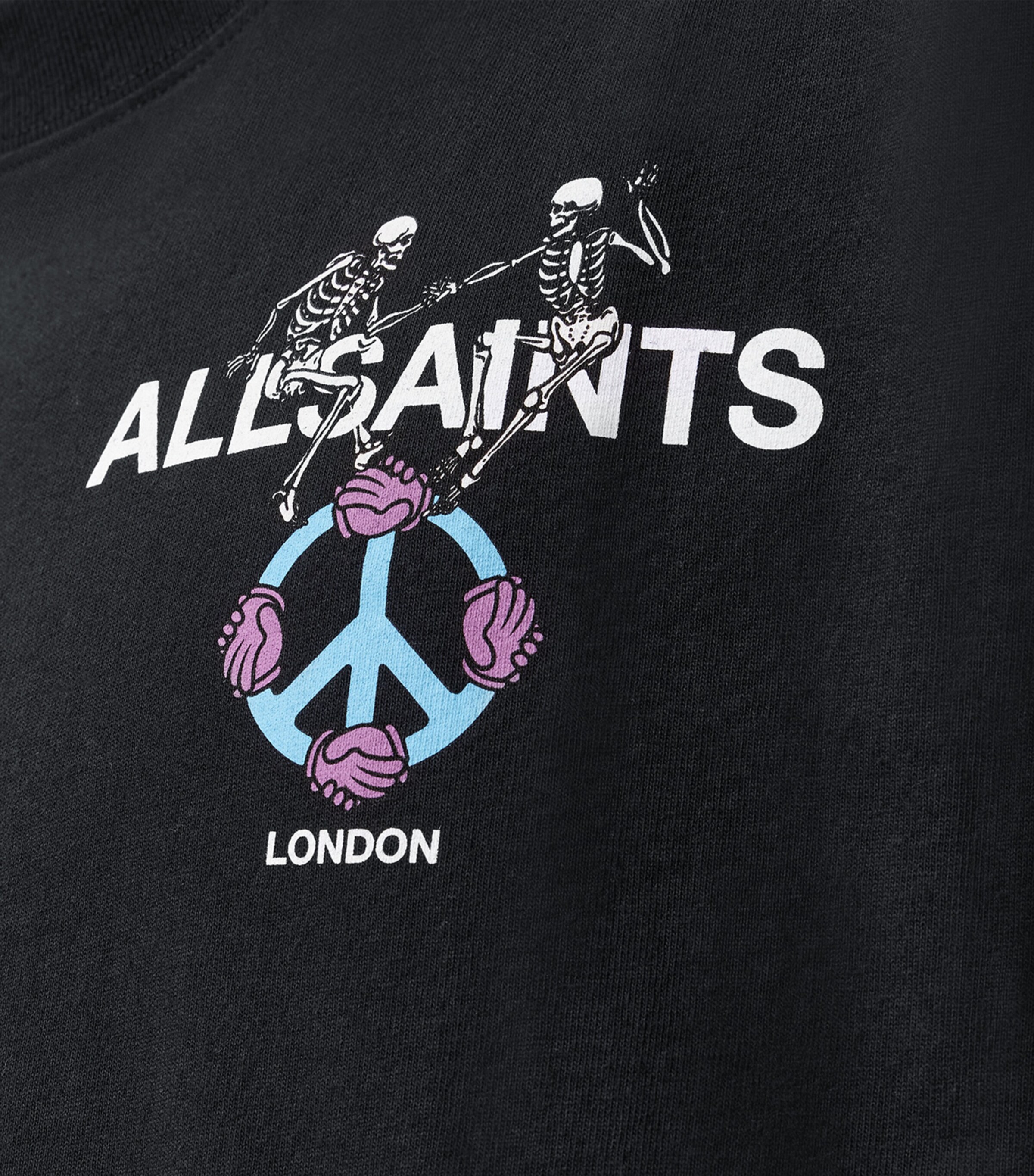 AllSaints Mens Organic Cotton Reincarnate T-Shirt Washed Black Image 8