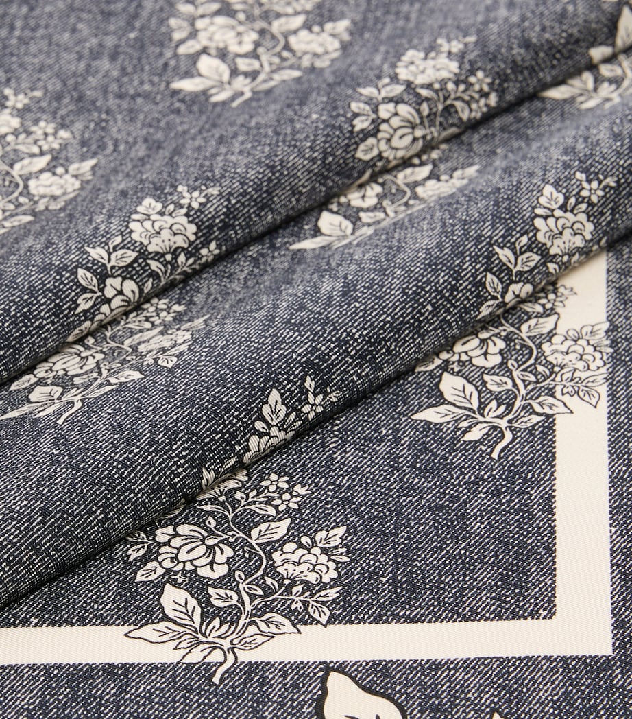 Weekend Max Mara Silk Floral Print Scarf Midnightblue Image 4