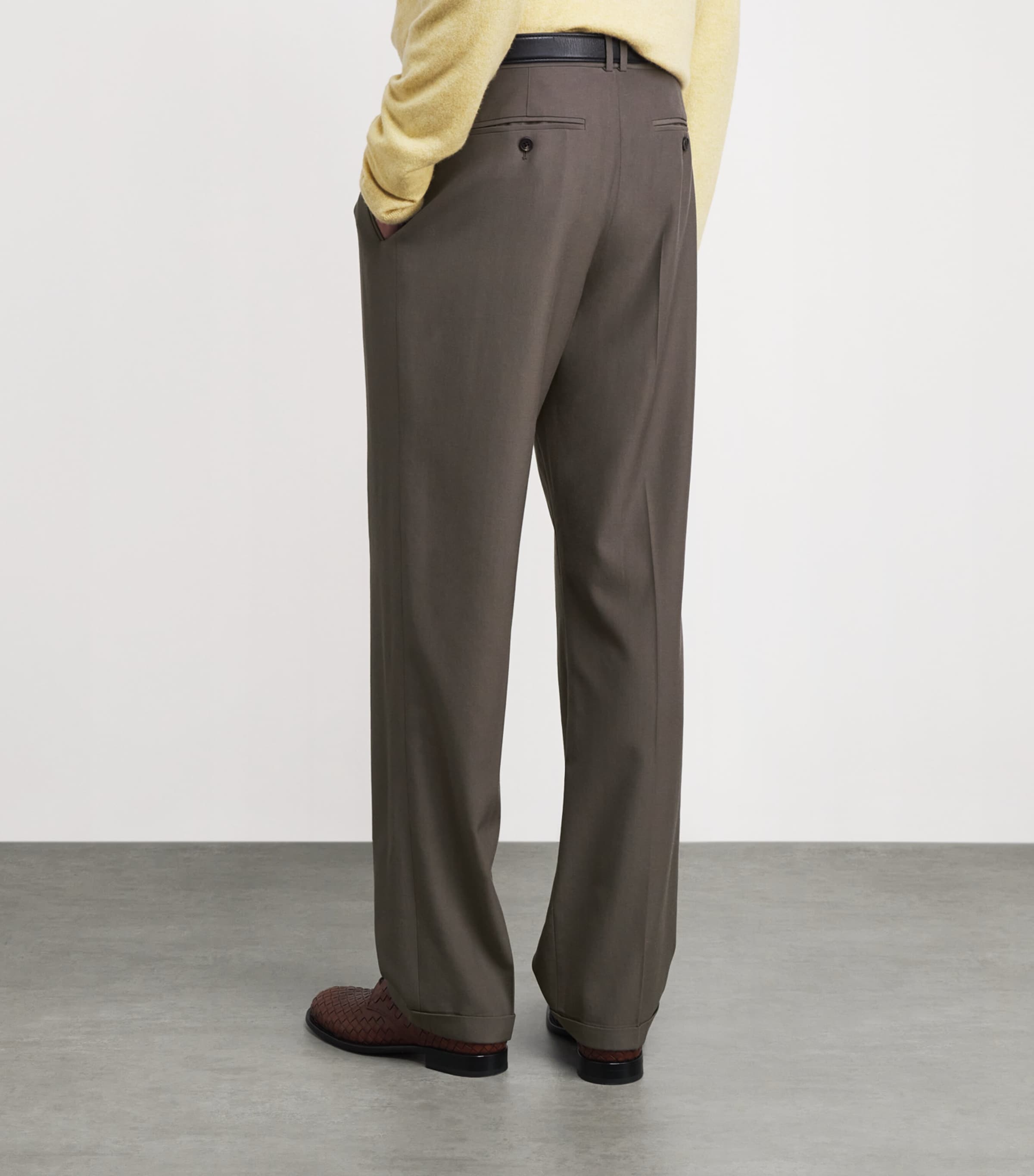 The Row Mens Tosca Wool Trousers Cedar Brown Image 4