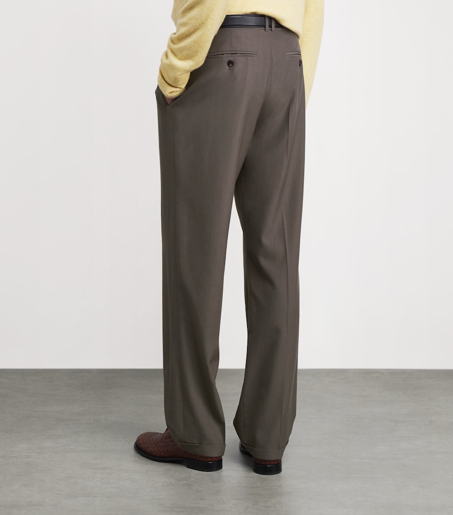 The Row Mens Tosca Wool Trousers Cedar Brown Image 4
