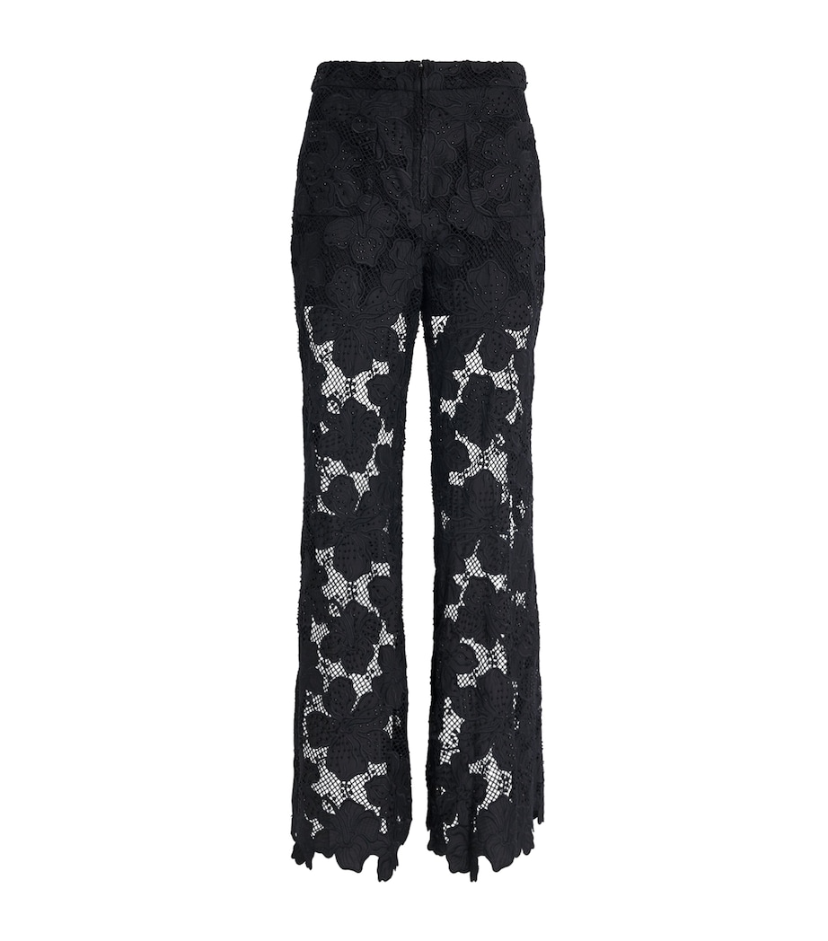 Sandro Paris Womens Guipure Lace Flared Trousers Black Image 1