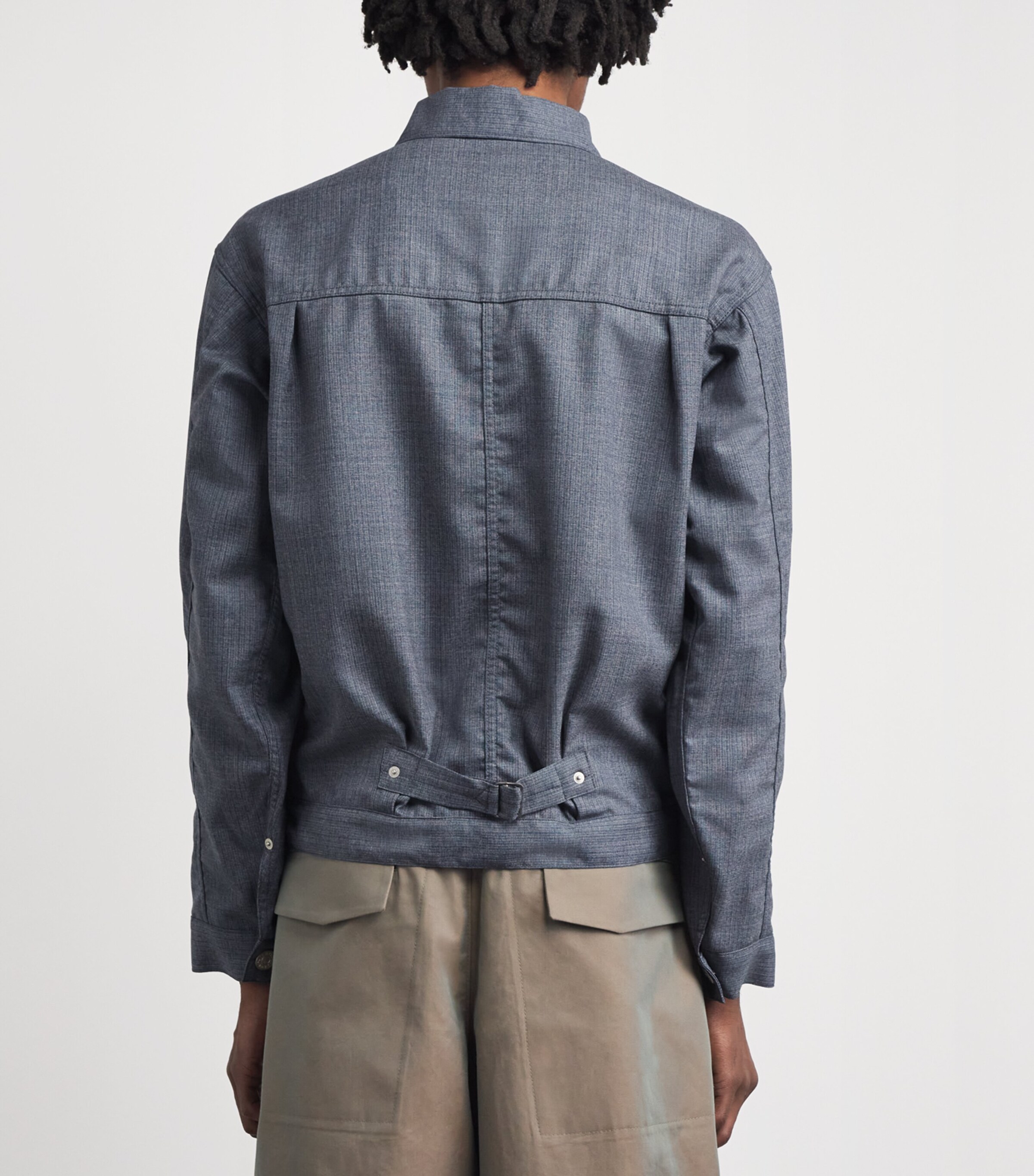 Junya Watanabe MAN Mens Wool Trucker Jacket Blue Gray Image 5