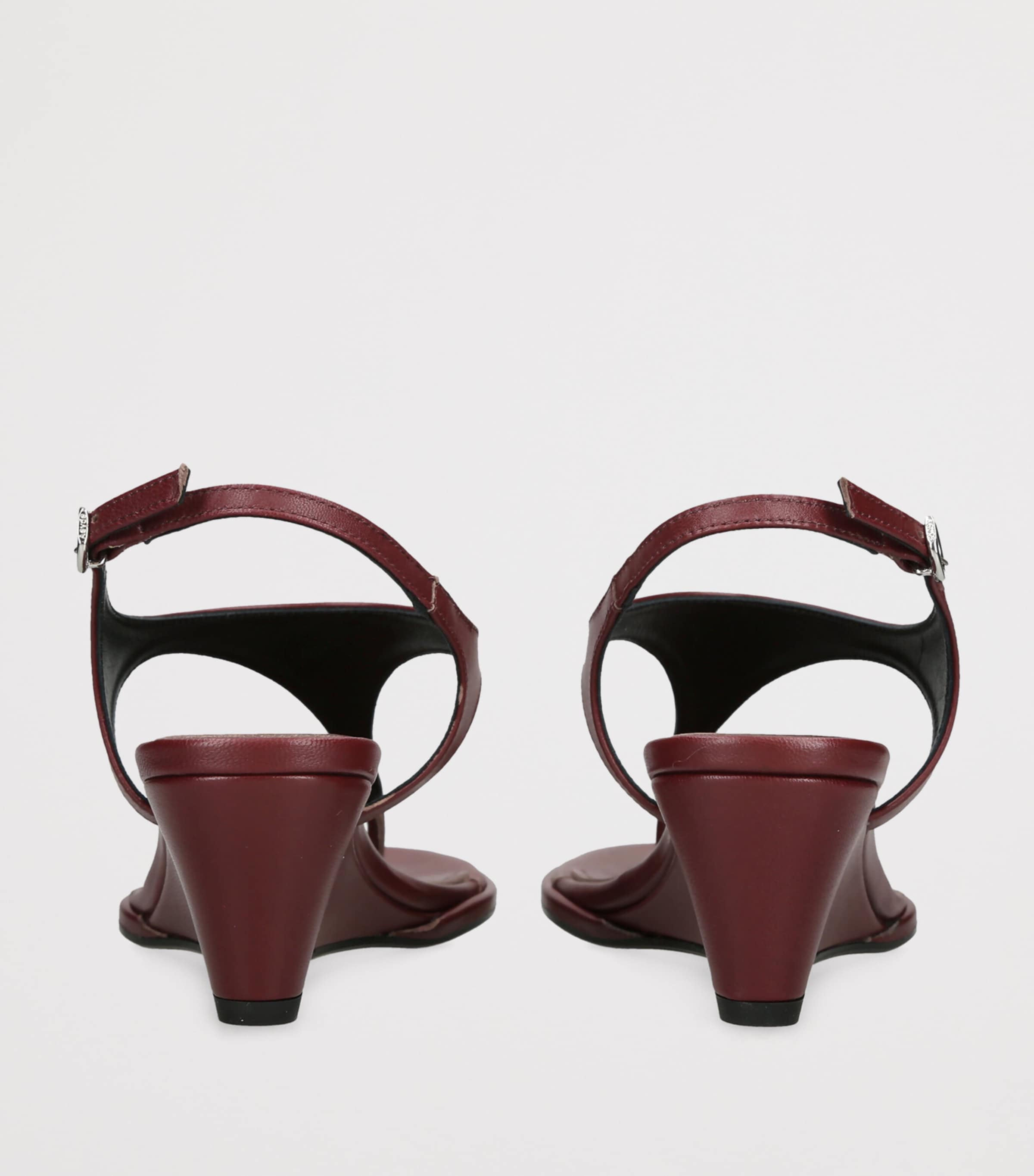 aeyde Leather Roose Wedge Sandals 55 Wine Image 4
