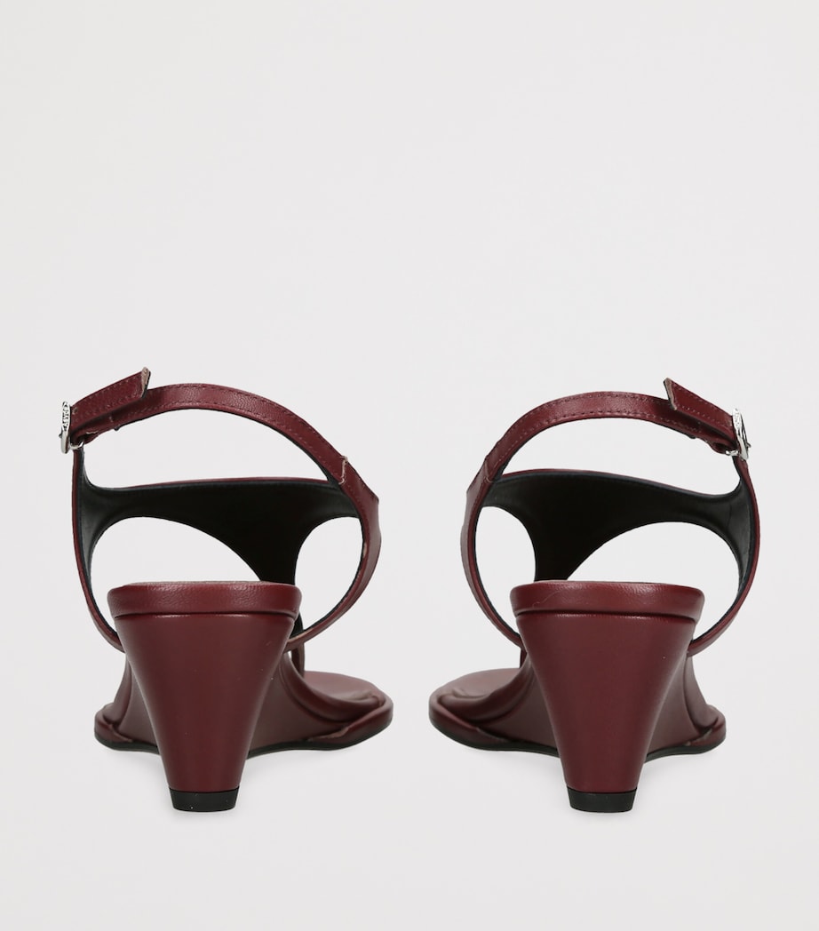 aeyde Leather Roose Wedge Sandals 55 Wine Image 4