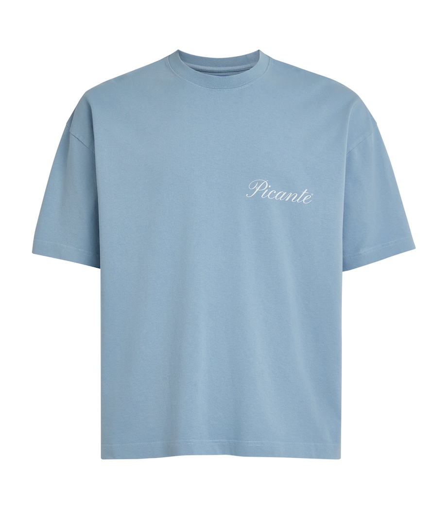 Picante Mens Organic Cotton Tailor Logo T-Shirt Blue Image 1