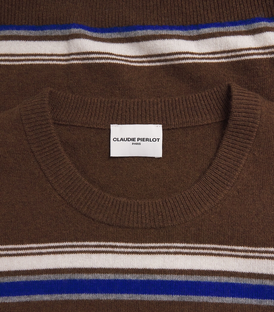 Claudie Pierlot Womens Wool-Cashmere Stripe Sweater Multicolored Image 6