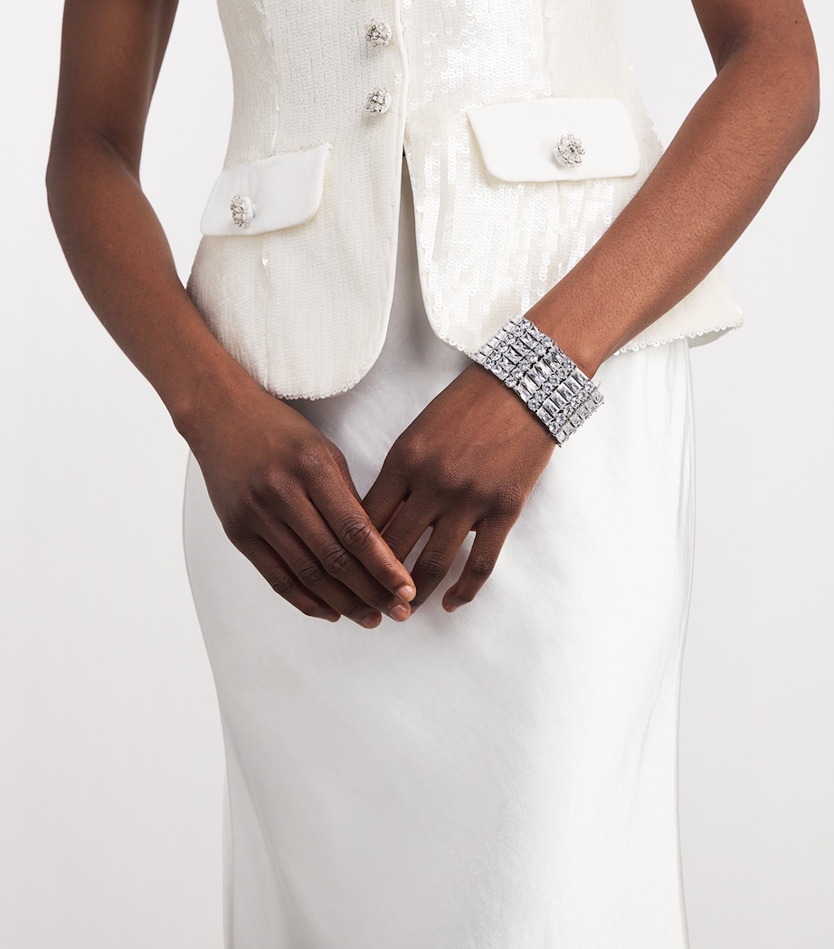 Sequinned Tailored Maxi Dress WHITE Image 6