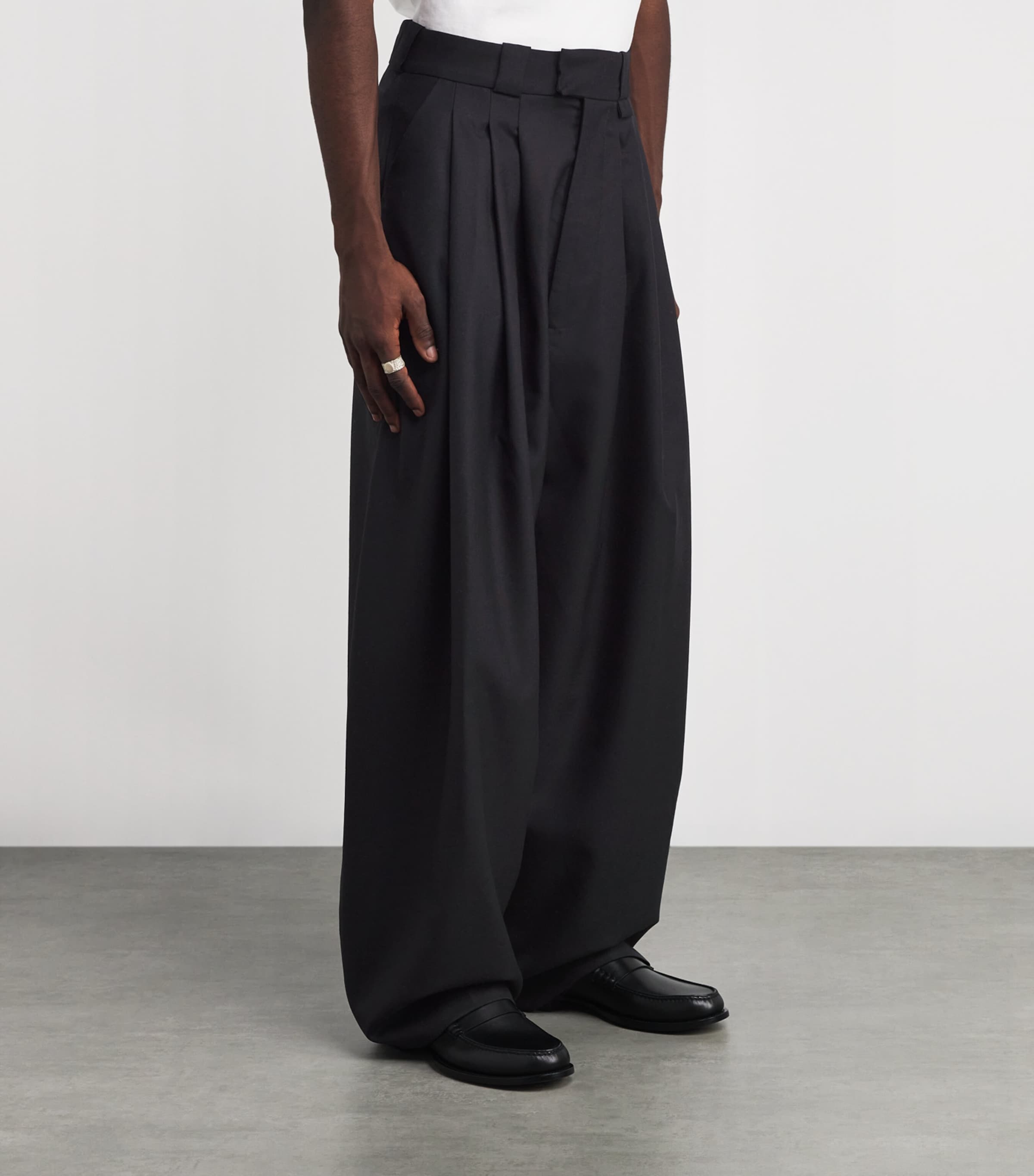 Virgin Wool Cascada Tailored Trousers BLACK Image 3
