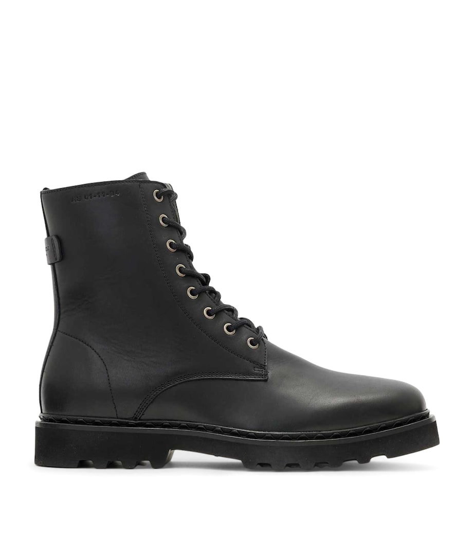 Leather Skiff Military Boots BLACK Image 1