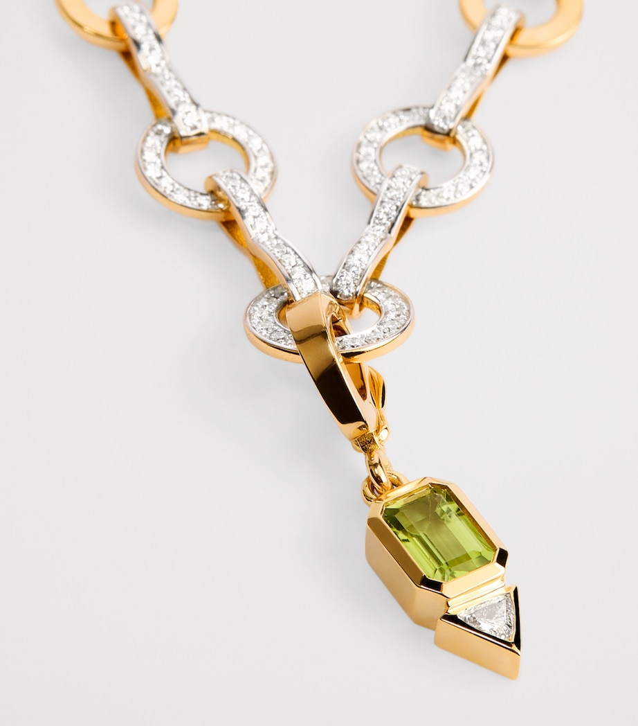 Yellow Gold, Peridot and Diamond August Charm YELLOW GOLD Image 5