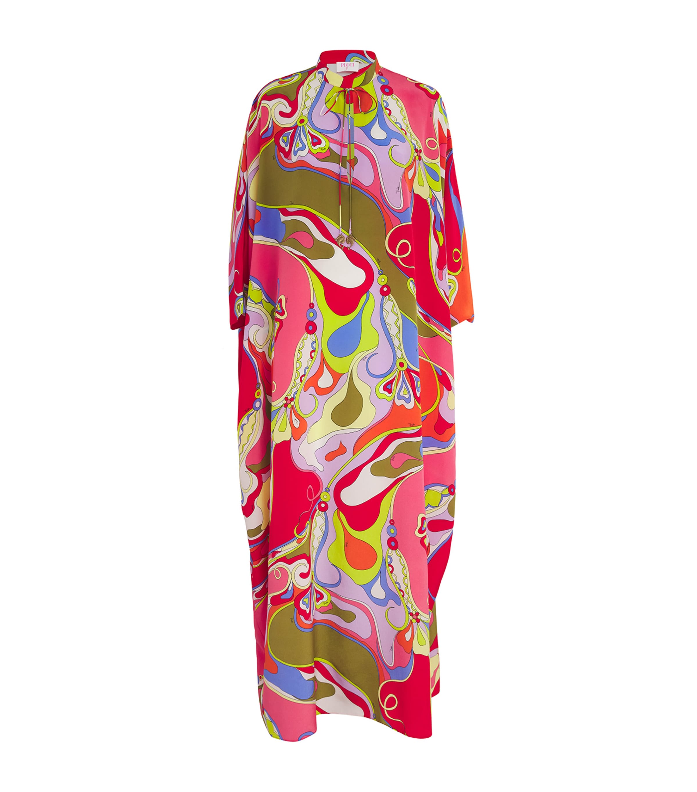 Pucci Silk Orchidee Kaftan In Red
