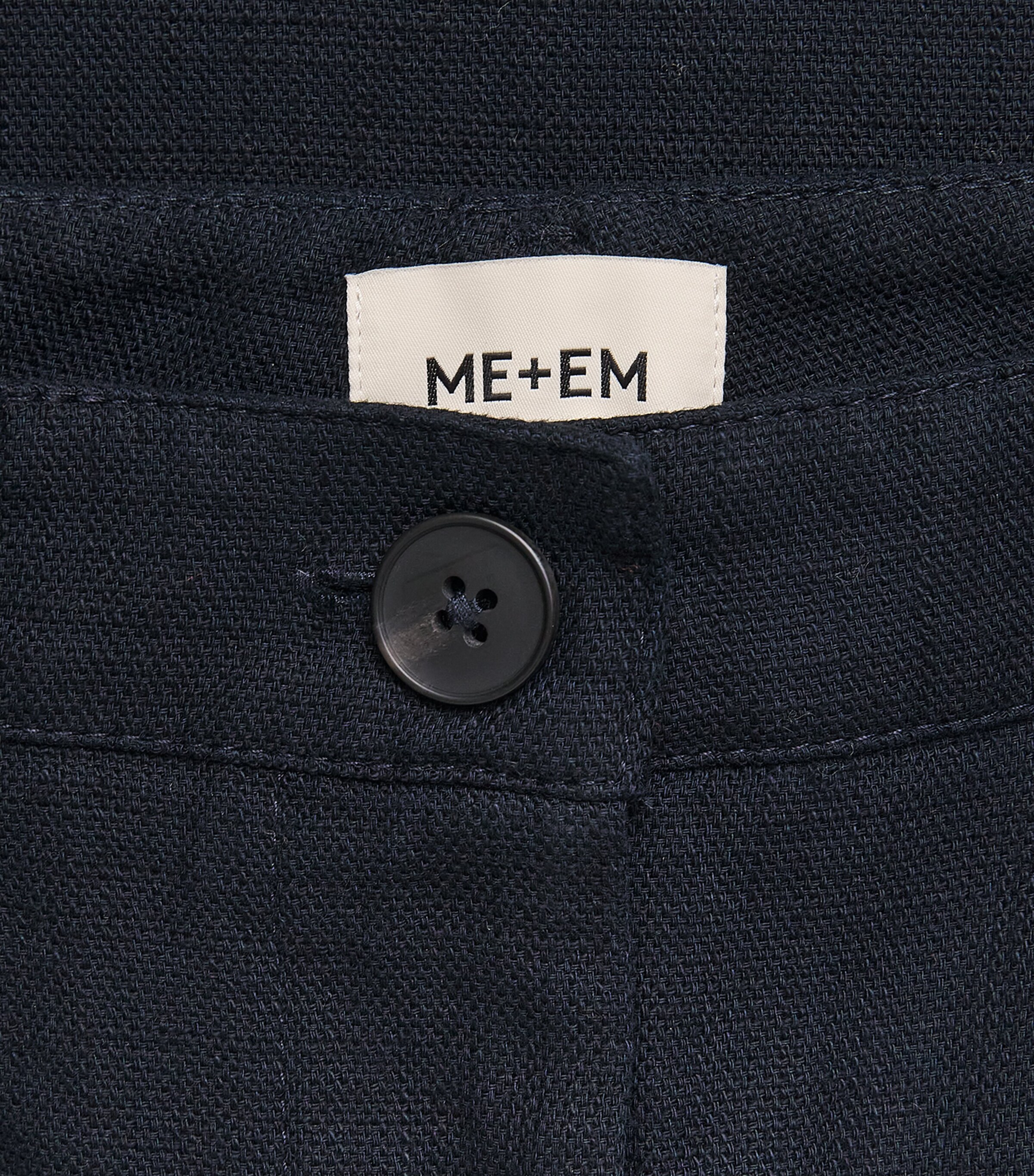 ME+EM Womens Cotton Barrel-Leg Trousers Summer Navy Image 6