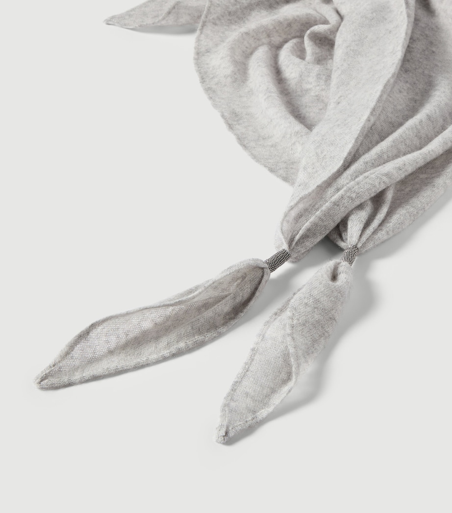 Brunello Cucinelli Womens Cashmere Scarf Grey Image 4
