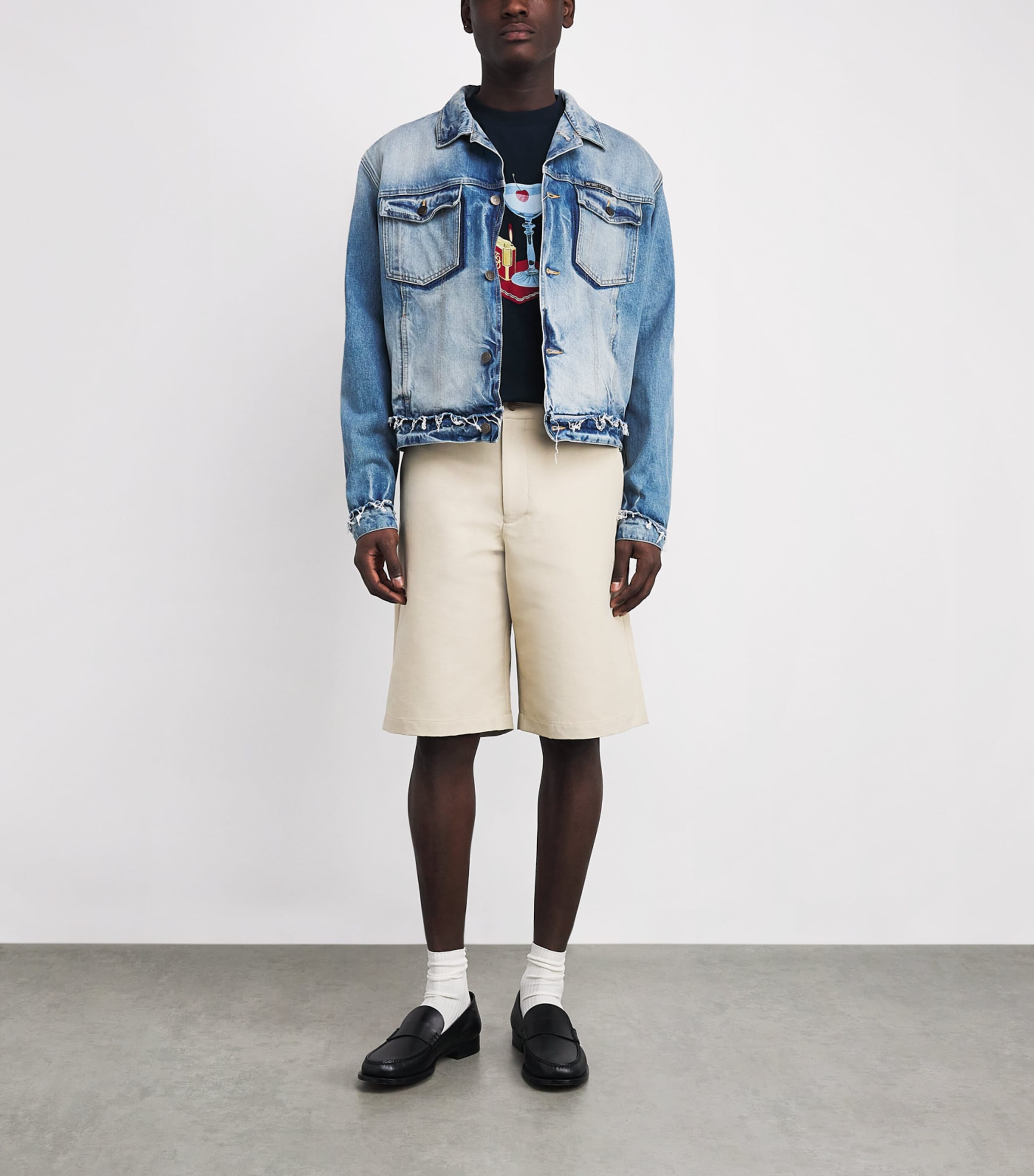 Cotton Printed T-Shirt NAVY Image 2