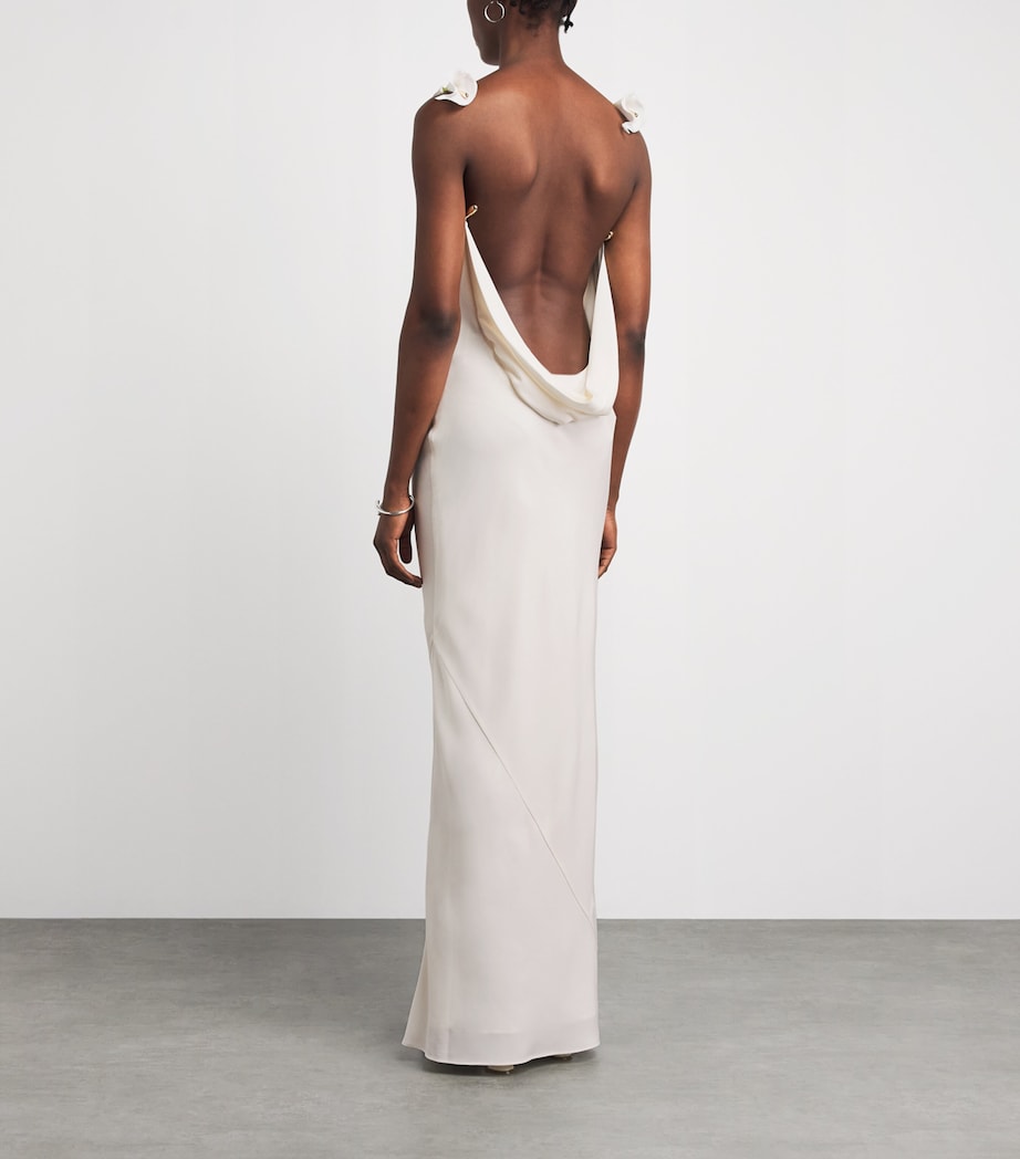 Cult Gaia Womens Silk Celestina Maxi Dress Off White Image 4