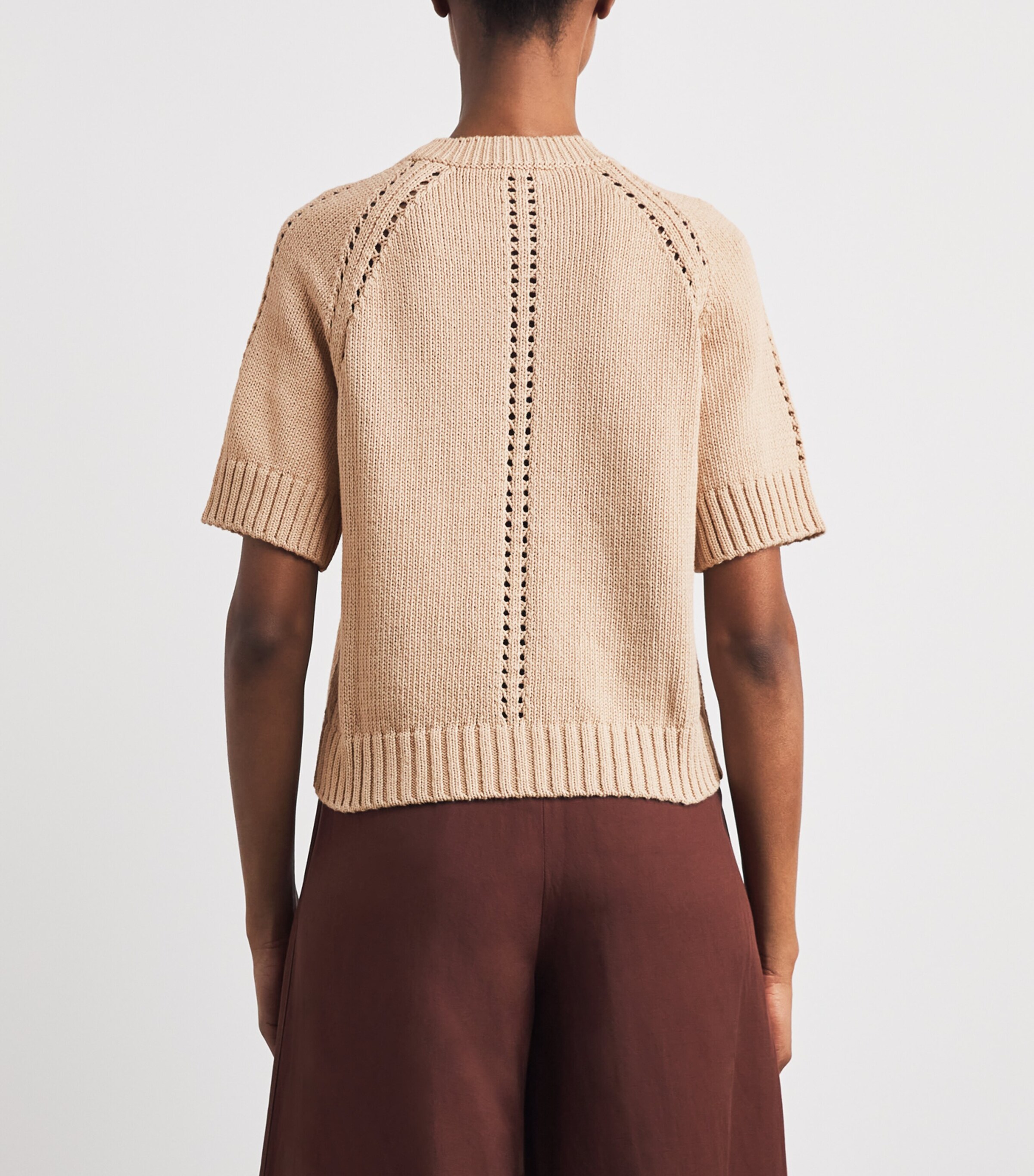 ME+EM Womens Organic Cotton Knit Top Stone Image 5