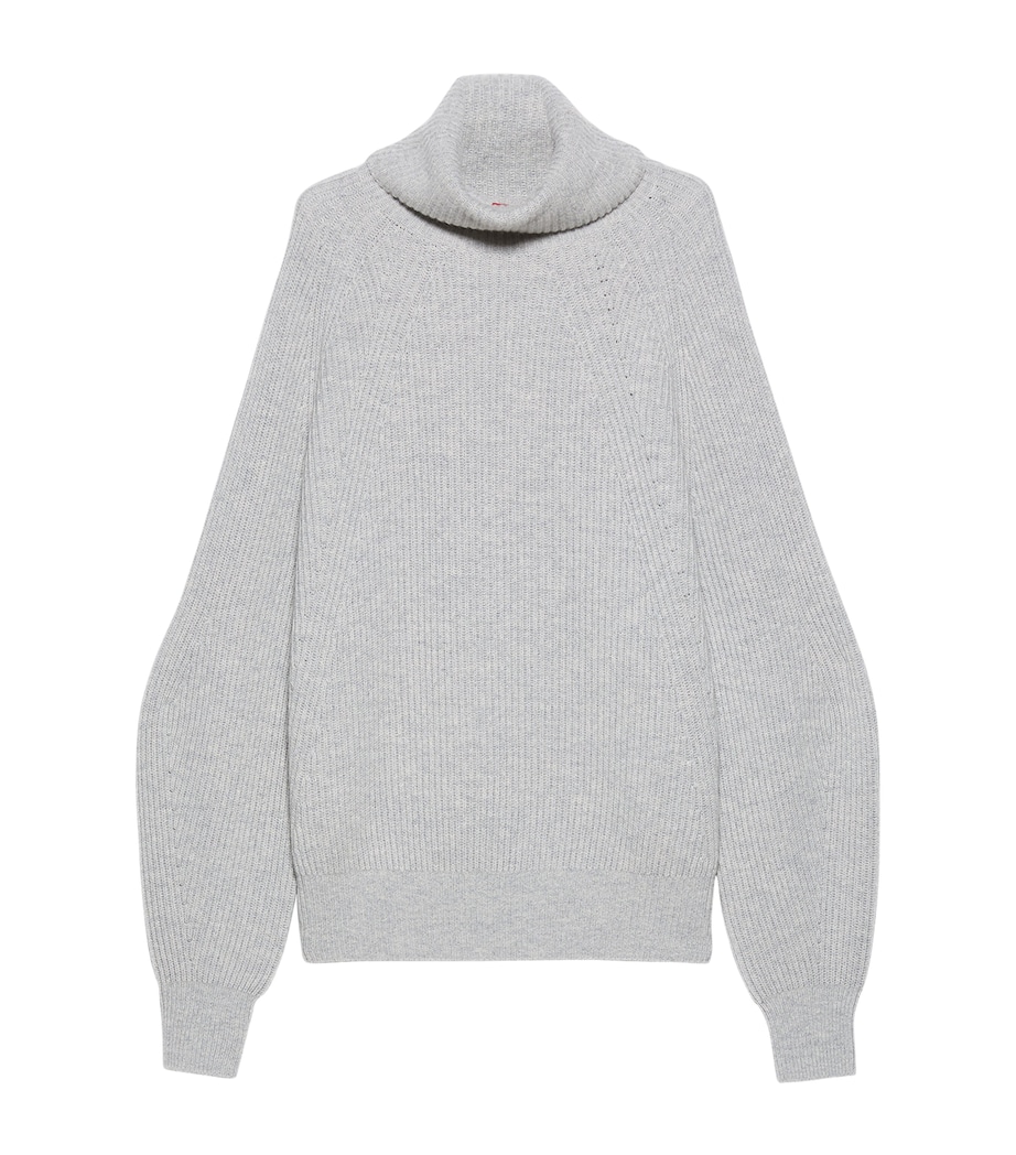 MAX&Co. Womens Wool-Cashmere Rollneck Sweater Light Grey Image 1