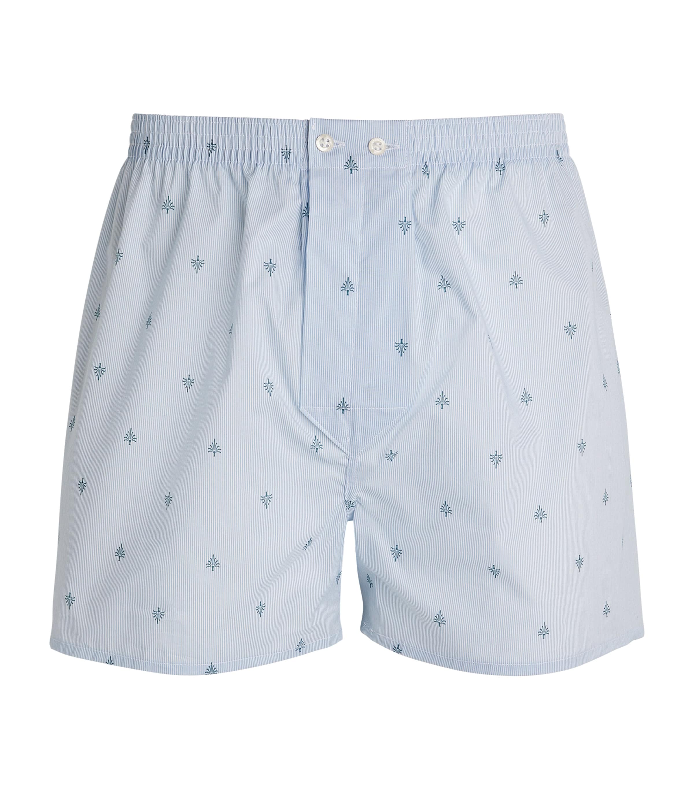 Shop Derek Rose Cotton Printed Boxer Shorts In Blue