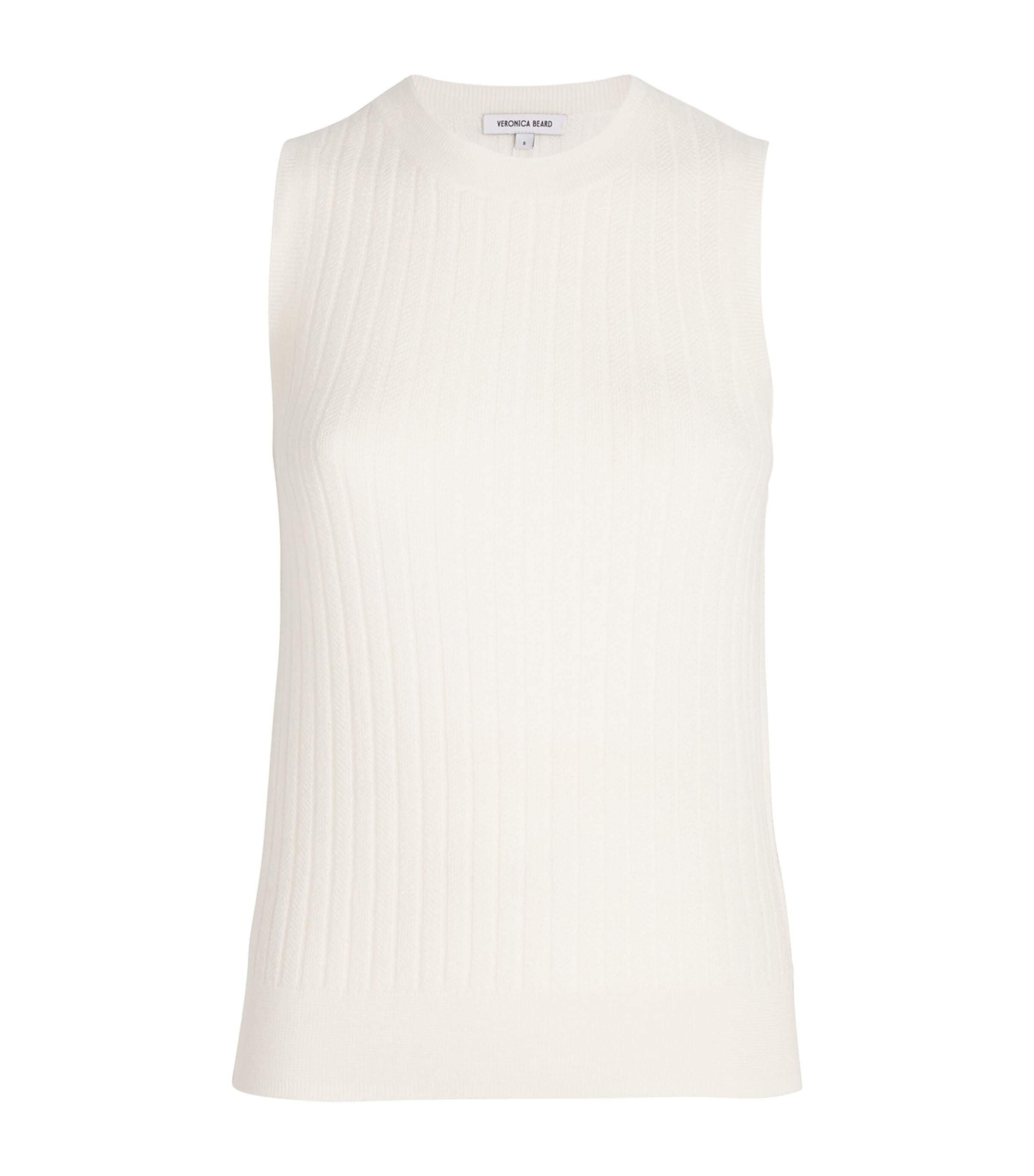 Veronica Beard Jerrel Merino Wool Tank Top In White