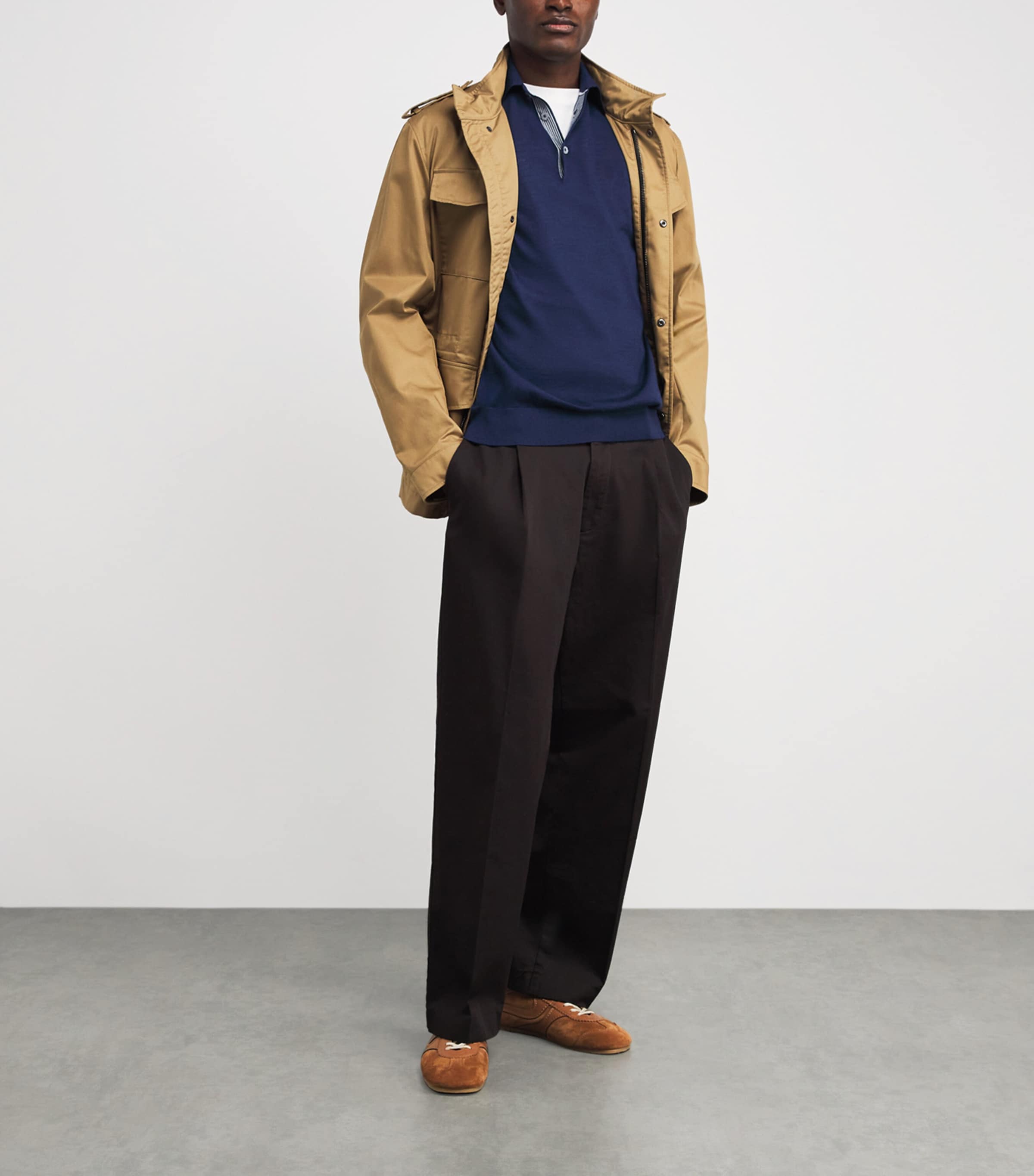 Cashmere-Silk Polo Shirt 193 DARK BLUE Image 2